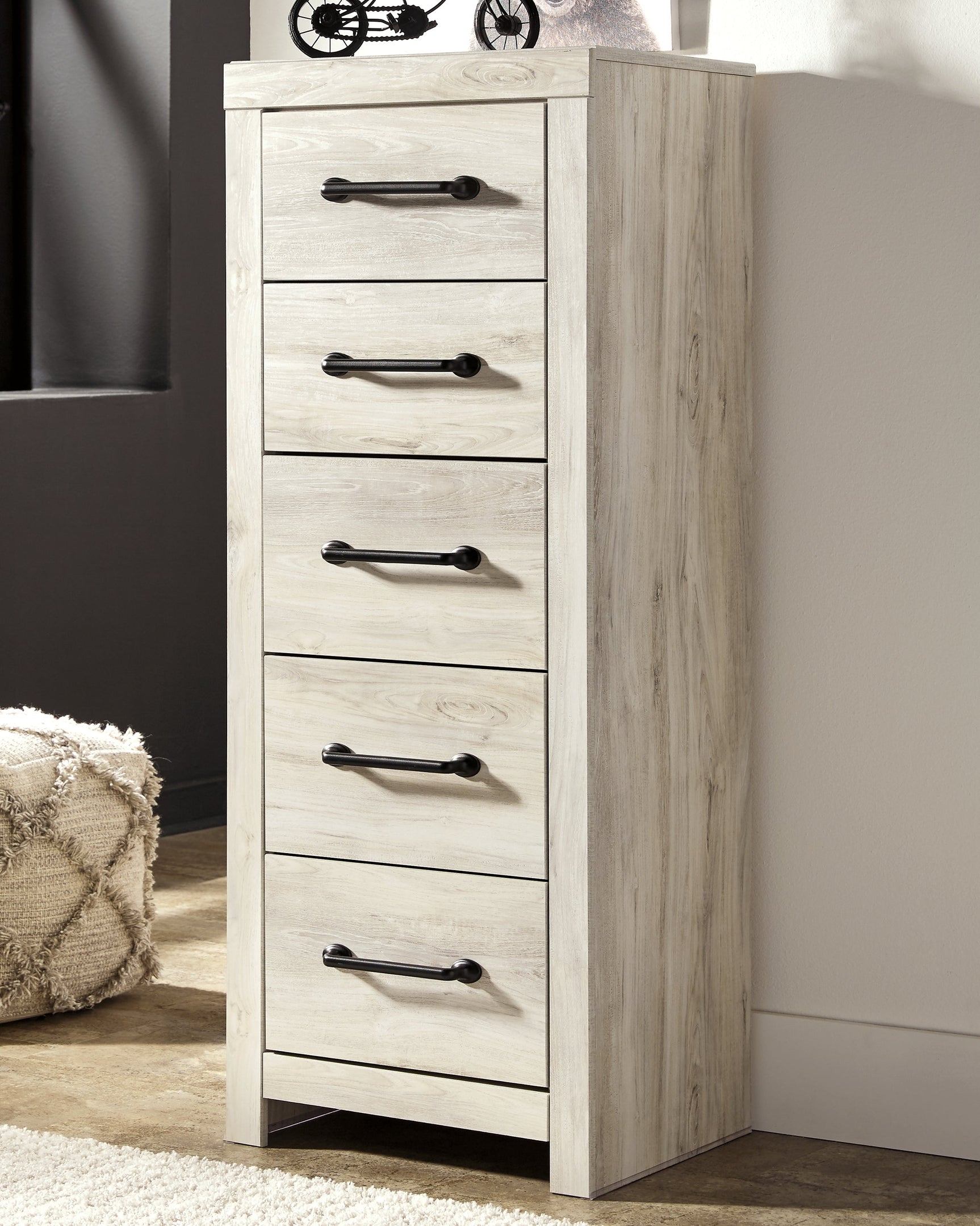 Cambeck Whitewash Narrow Chest of Drawers - Ornate Home