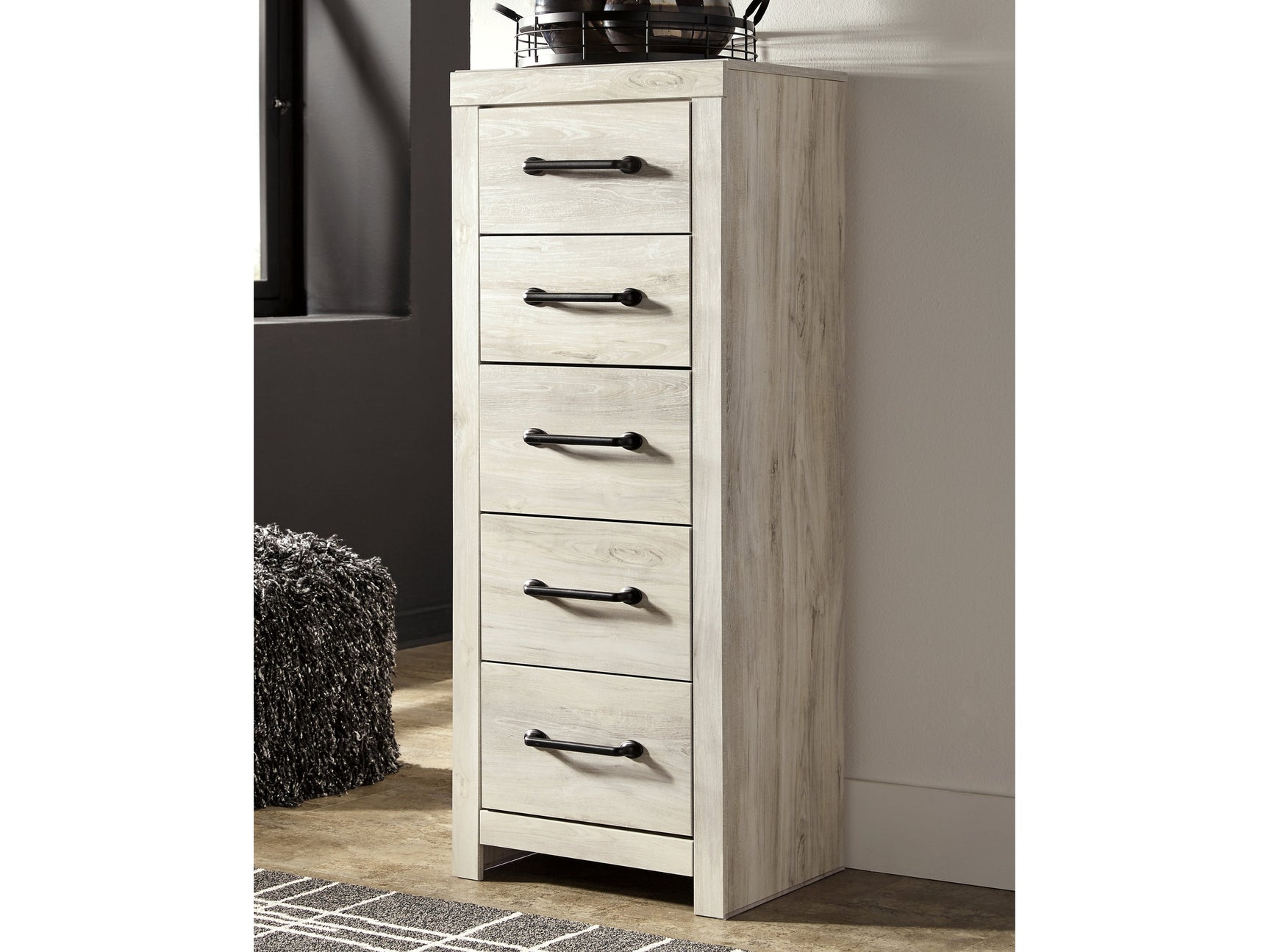 Cambeck Whitewash Narrow Chest of Drawers - Ornate Home