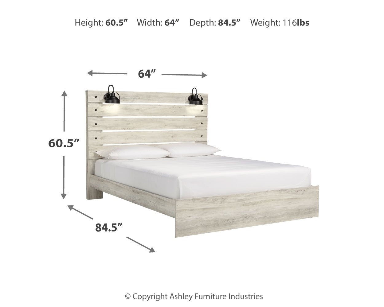 Cambeck Whitewash Queen Panel Bedroom Set with 2 Nightstands (Online Special Price) - Ornate Home
