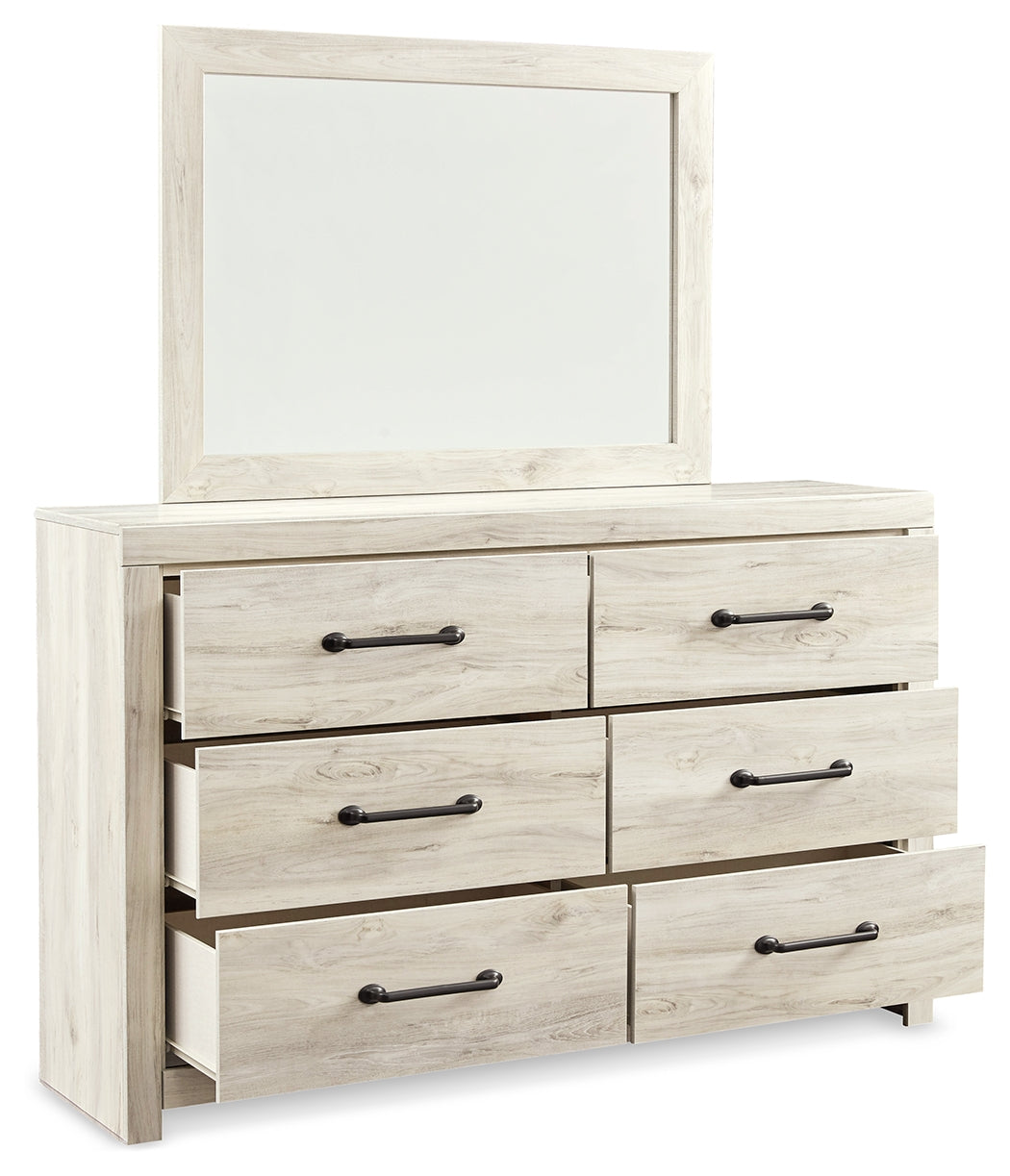 Cambeck Whitewash Queen Panel Bedroom Set with Dresser, Mirror, Chest and 2 Nightstands - Ornate Home