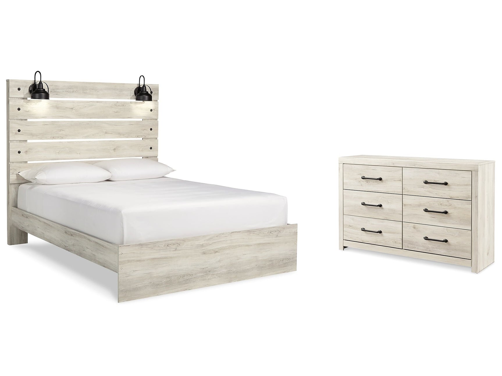 Cambeck Whitewash Queen Panel Bedroom Set with Dresser - Ornate Home