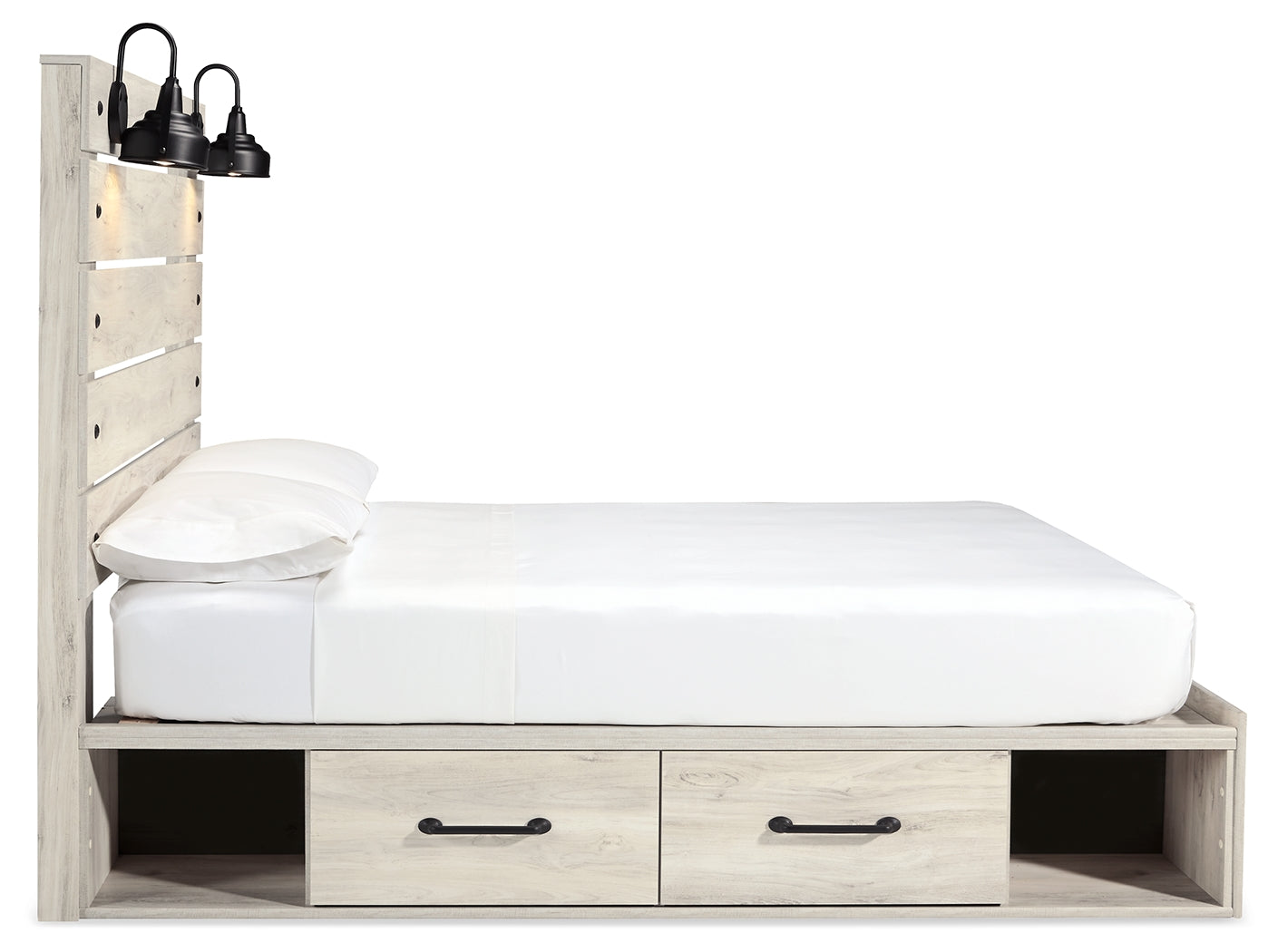Cambeck Whitewash Queen Panel Bedroom Set with Storage, Dresser and 2 Nightstands (Online Special Price) - Ornate Home