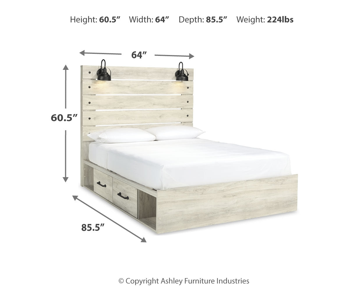 Cambeck Whitewash Queen Panel Storage Bed, Dresser, Mirror, Chest and Nightstand (Online Special Price) - Ornate Home