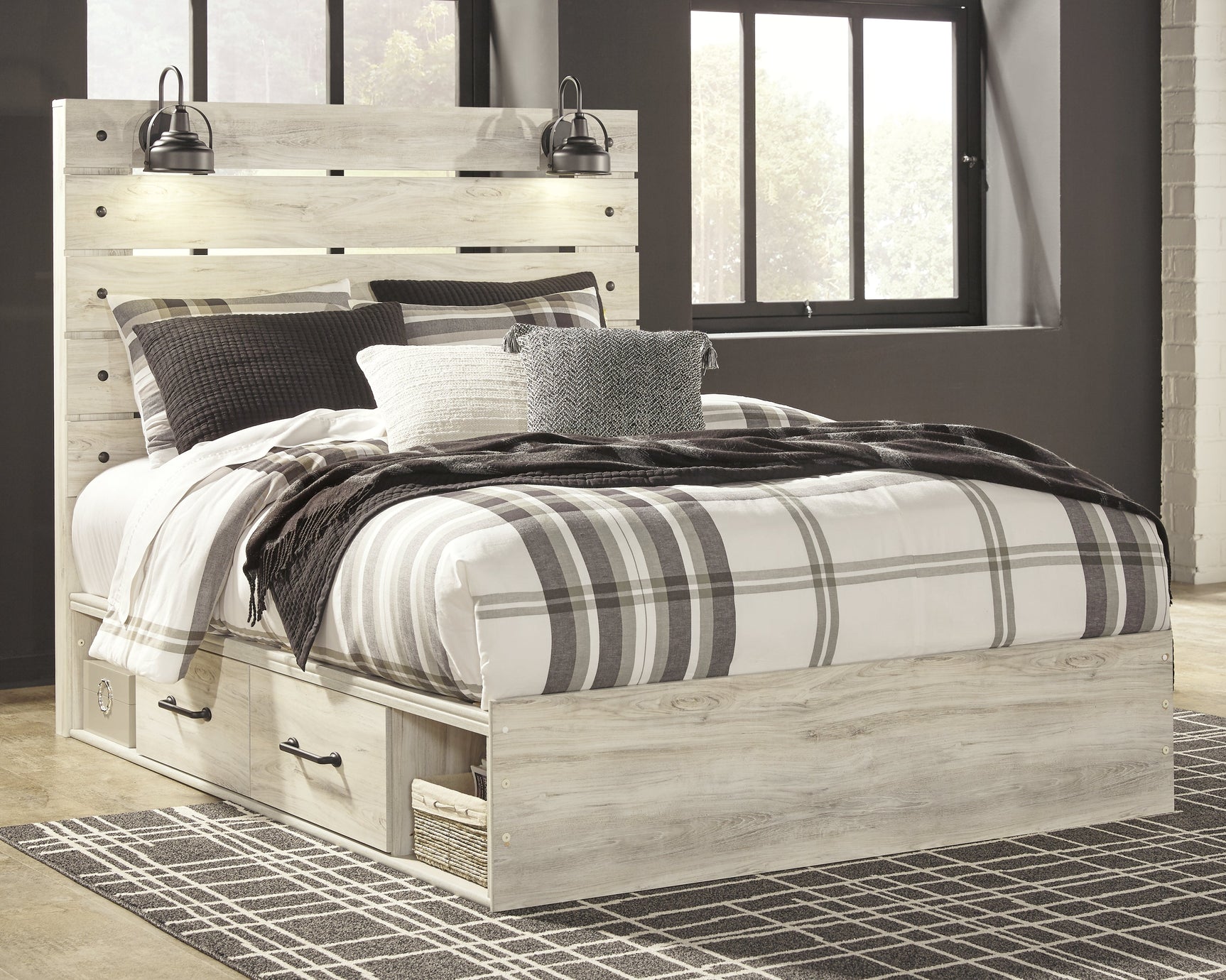 Cambeck Whitewash Queen Storage Bedroom Set with Chest and Nightstand (Online Special Price) - Ornate Home