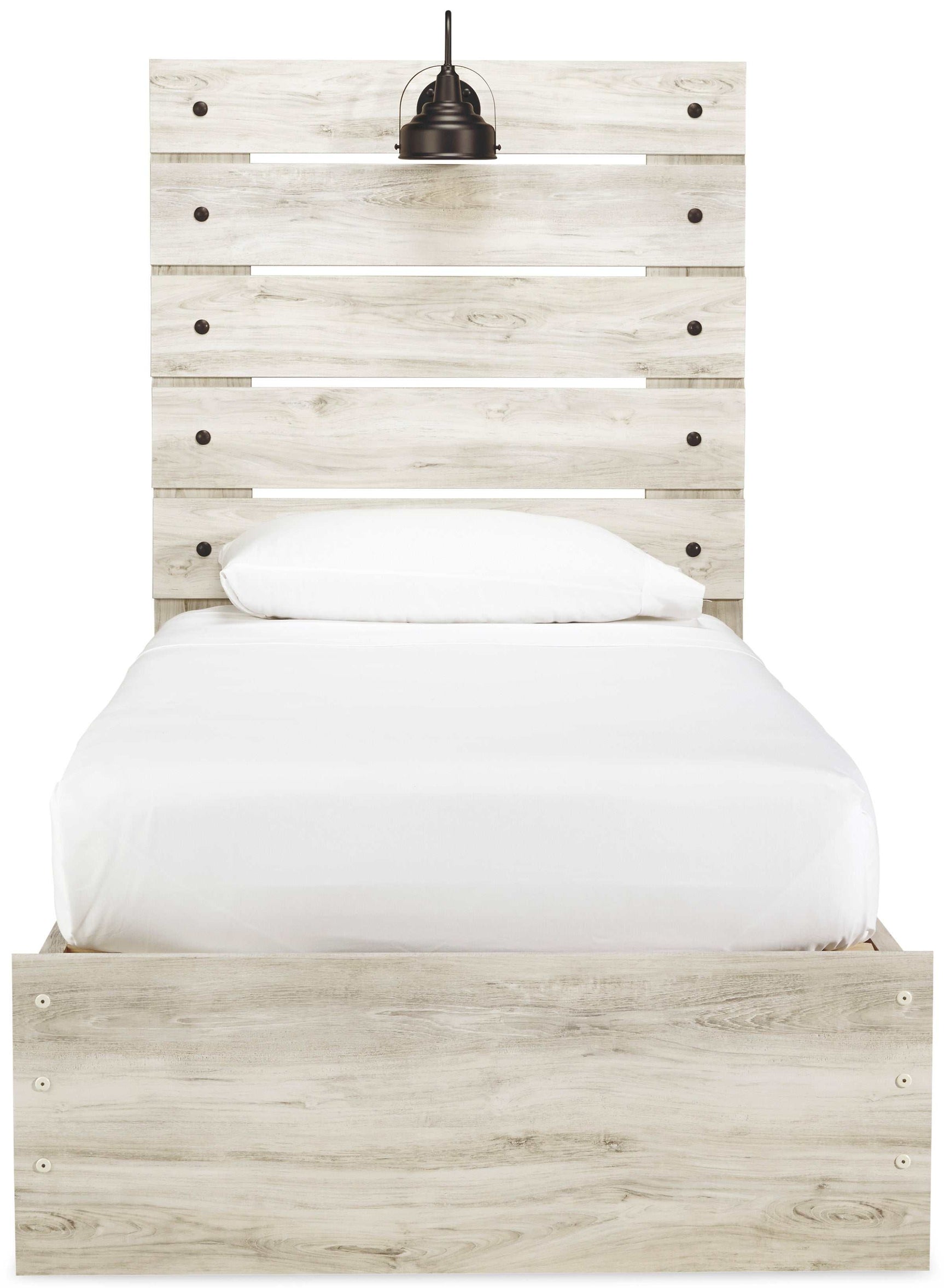 Cambeck Whitewash Twin Panel Bedroom Set w/ 2 Storage Drawers (Online Special Price) - Ornate Home