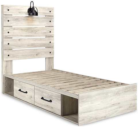 Cambeck Whitewash Twin Panel Bedroom Set w/ 4 Storage Drawers (Online Special Price) - Ornate Home