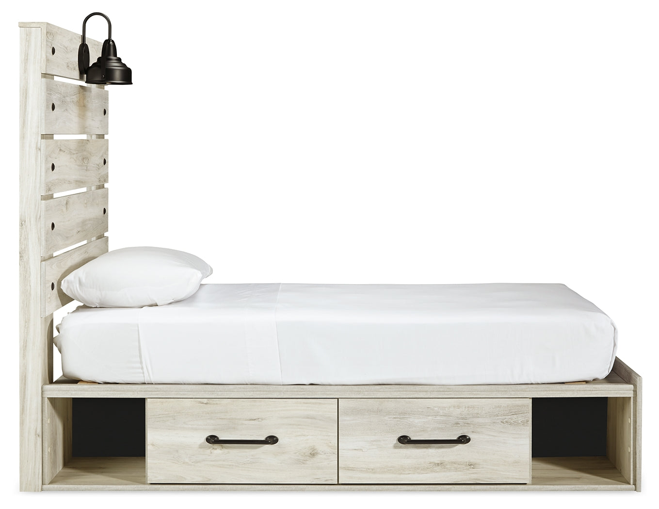 Cambeck Whitewash Twin Storage Bedroom Set with Dresser, Mirror and Nightstand (Online Special Price) - Ornate Home