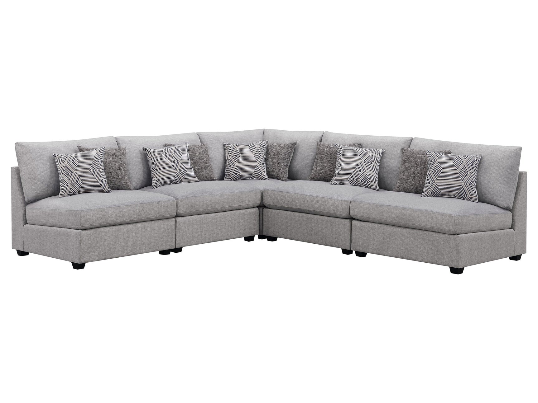 Cambria Grey 5-piece Modular Sectional Sofa - Ornate Home