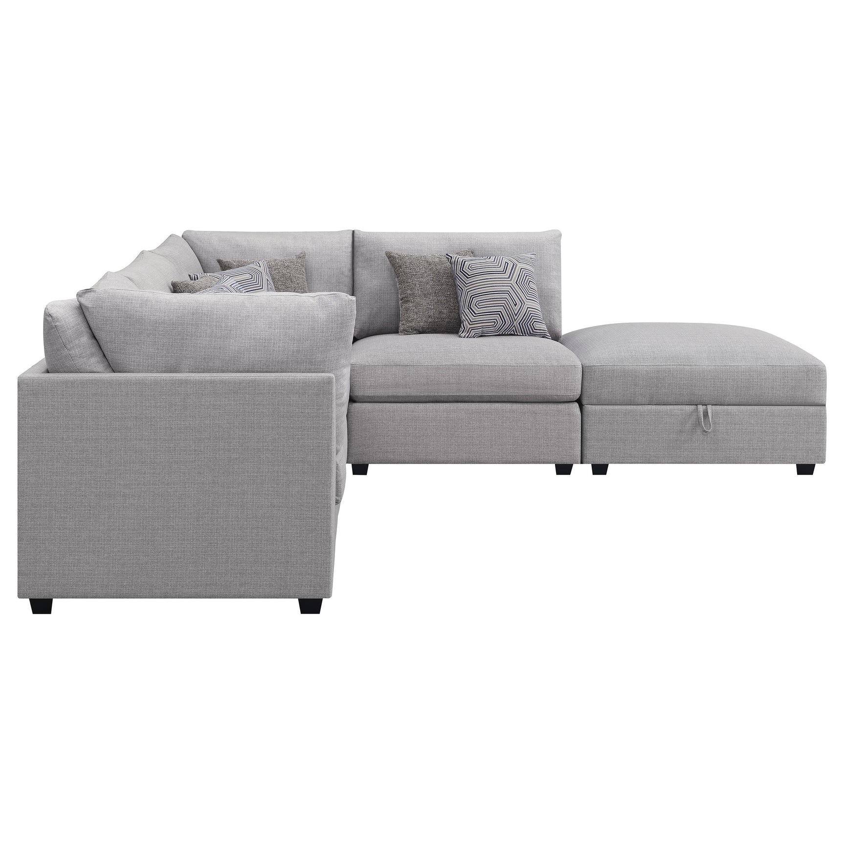 Cambria Grey 5-piece Modular Sectional Sofa - Ornate Home