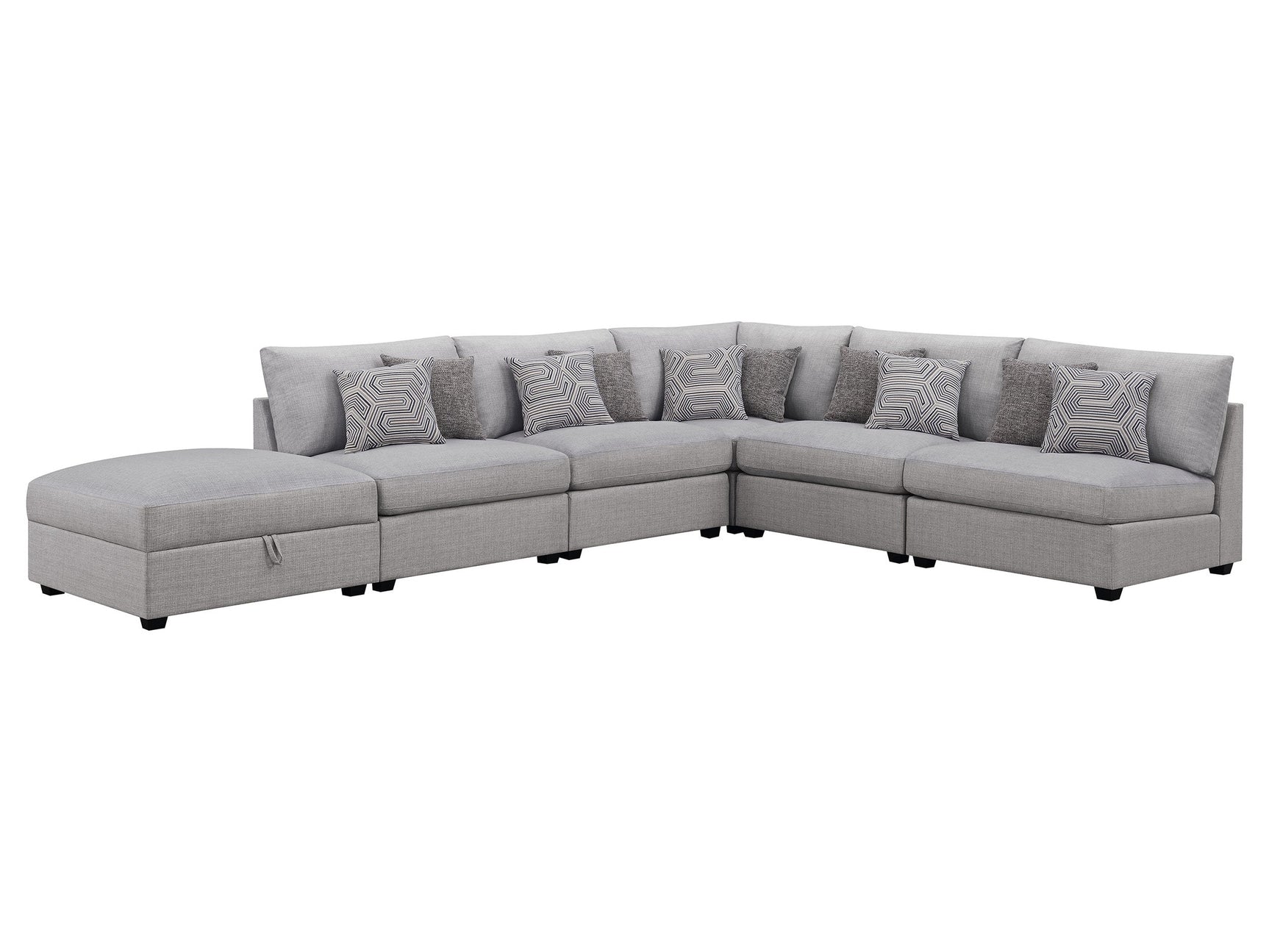 Cambria Grey 6-piece Modular Sectional Sofa - Ornate Home