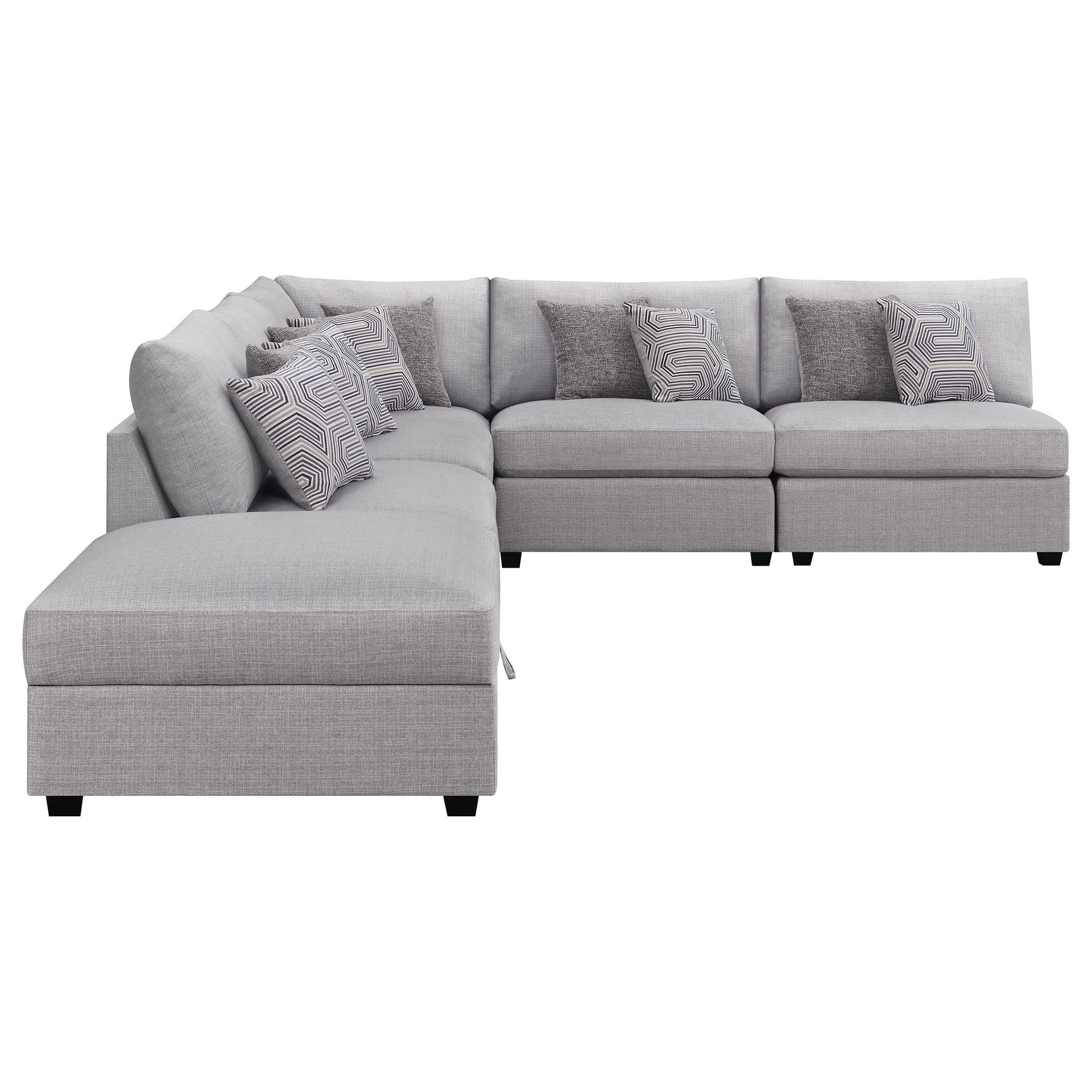Cambria Grey 6-piece Modular Sectional Sofa - Ornate Home