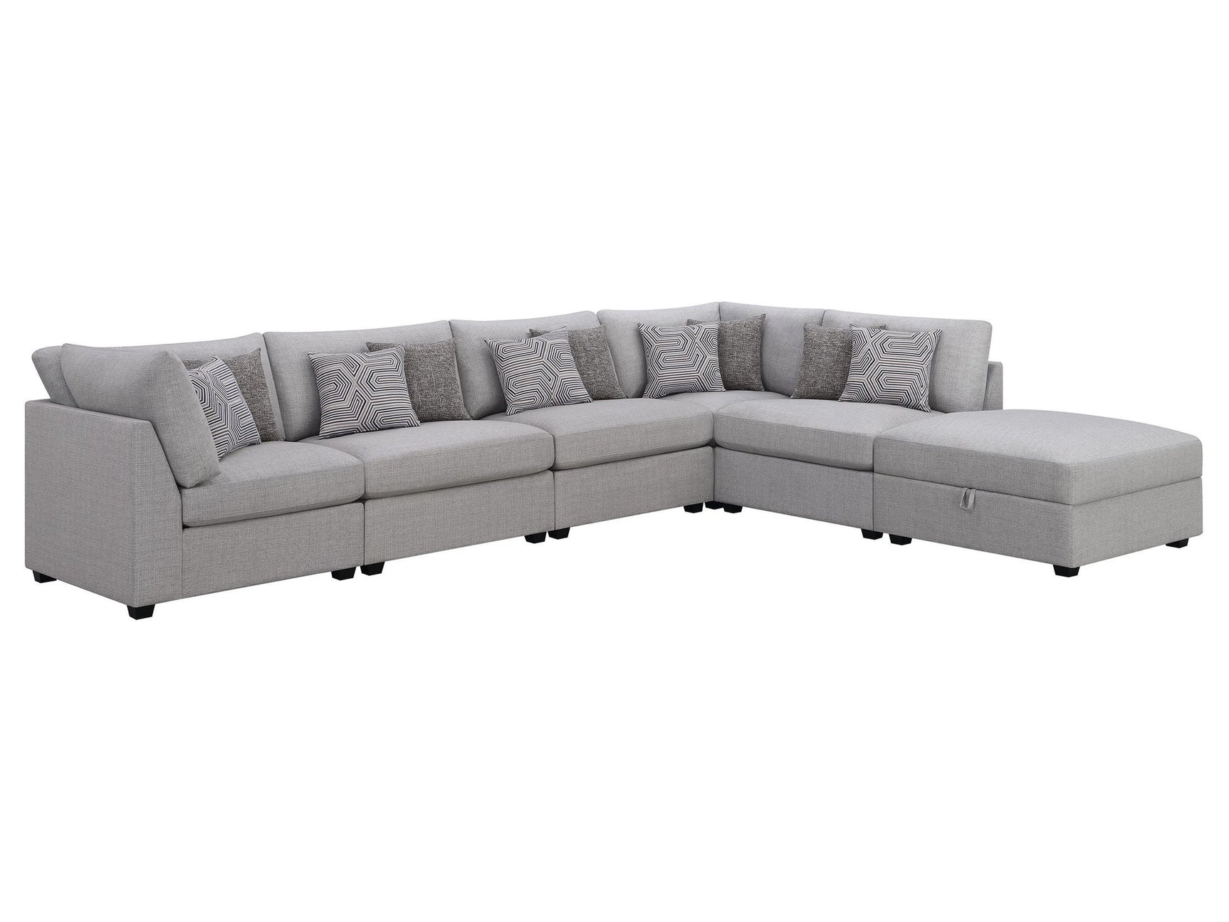 Cambria Grey 6-piece Modular Sectional Sofa - Ornate Home