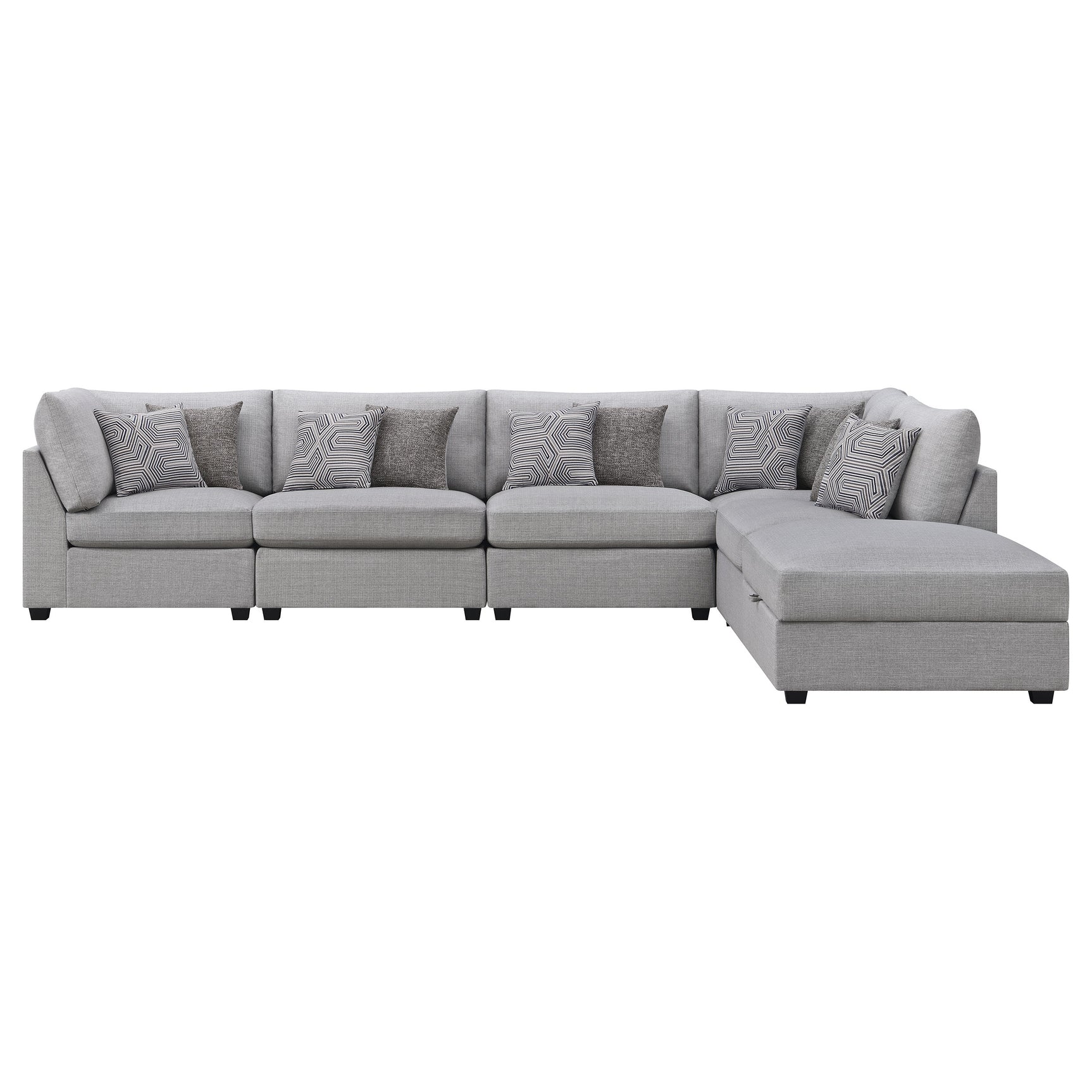Cambria Grey 6-piece Modular Sectional Sofa - Ornate Home
