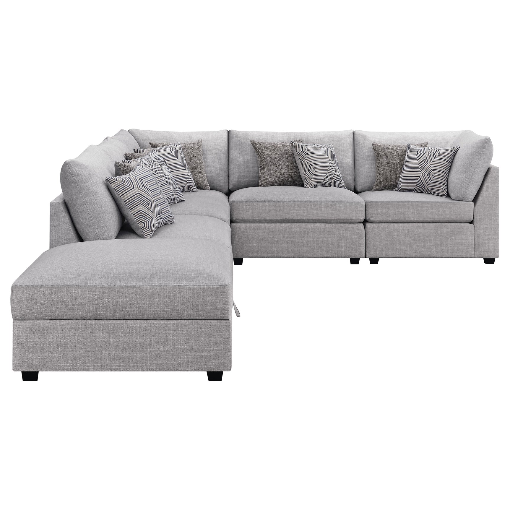 Cambria Grey 6-piece Modular Sectional Sofa - Ornate Home