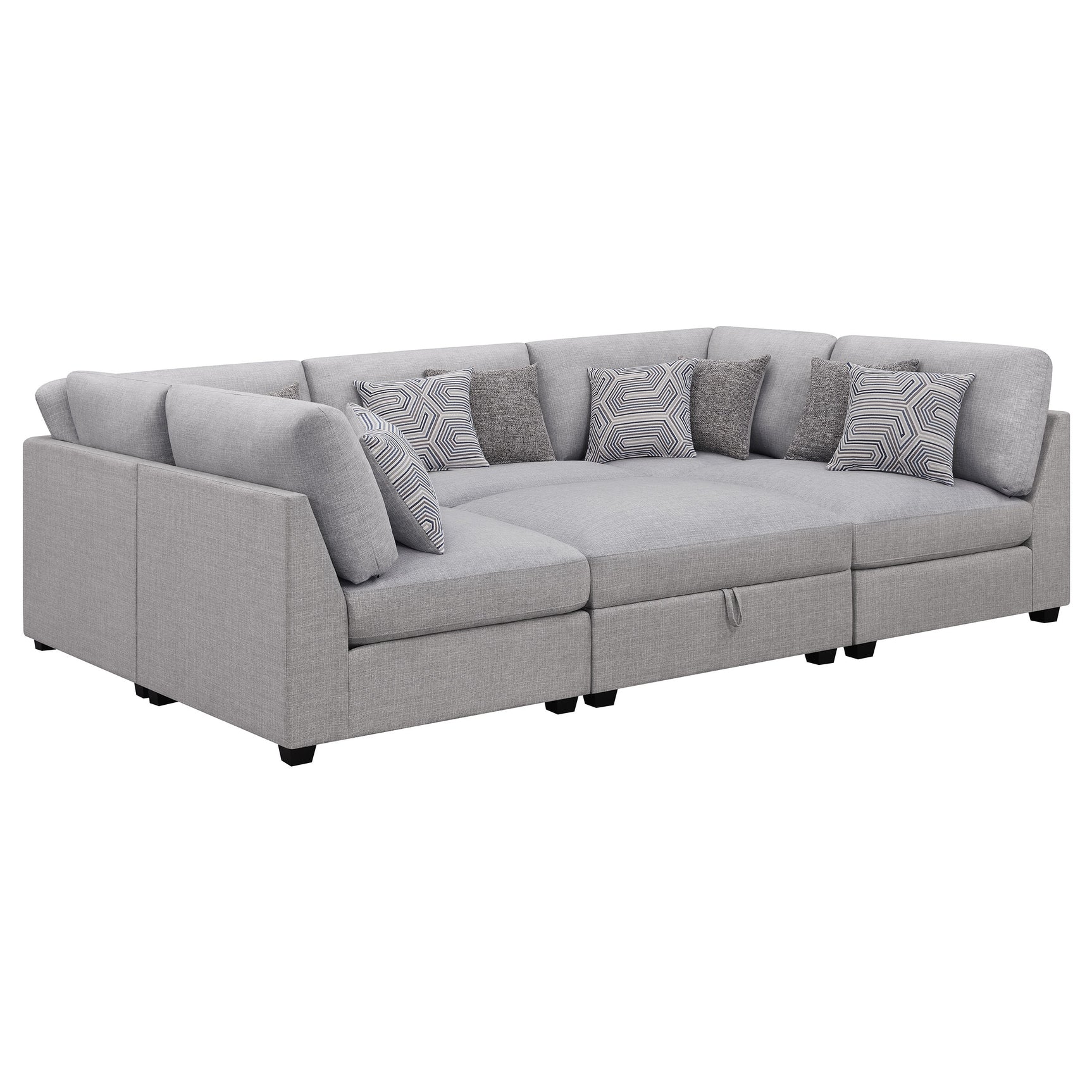 Cambria Grey 6-piece Modular Sectional Sofa - Ornate Home