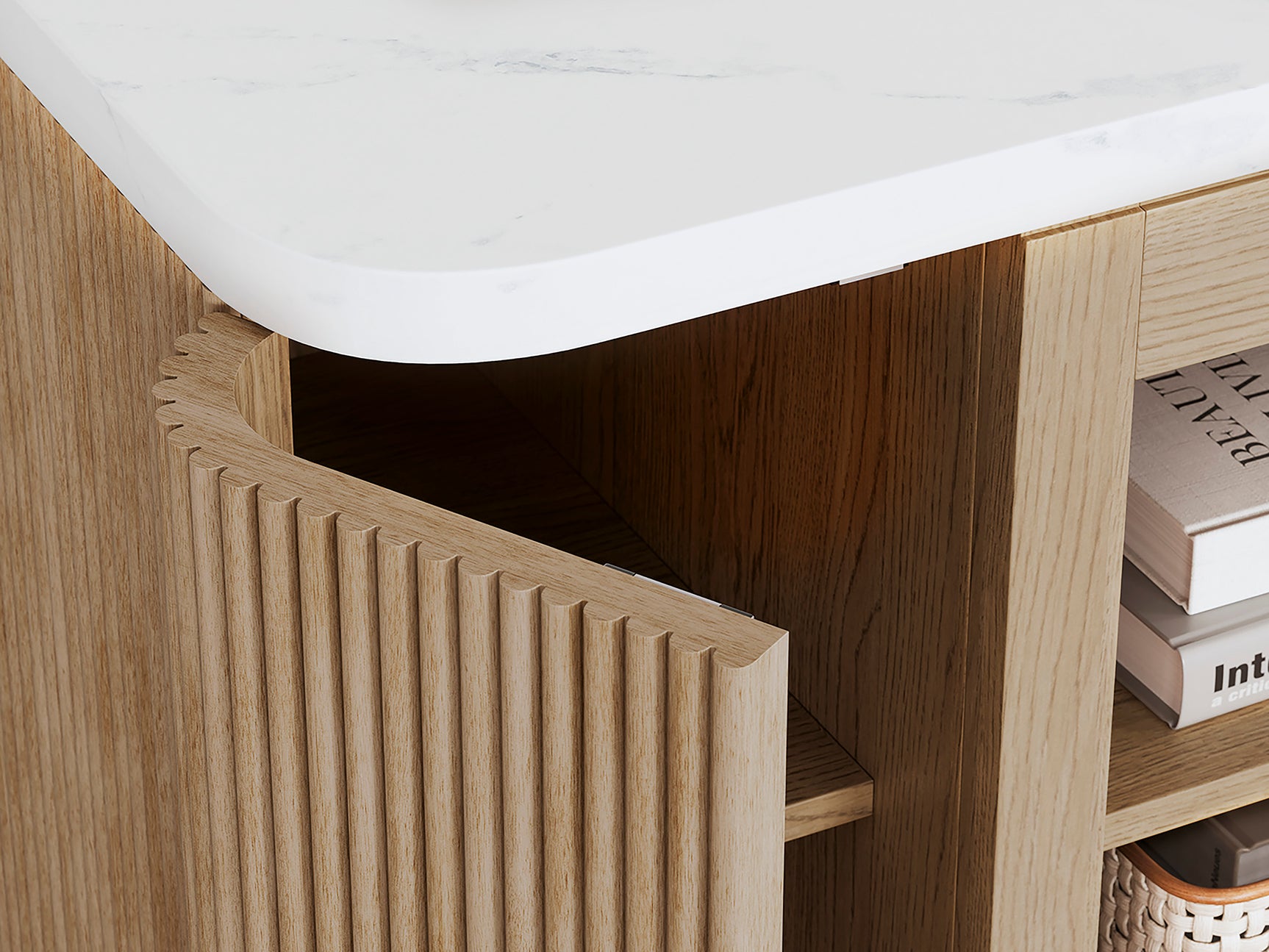 Camdill Light Brown XL TV Stand w/Fireplace Option - Ornate Home