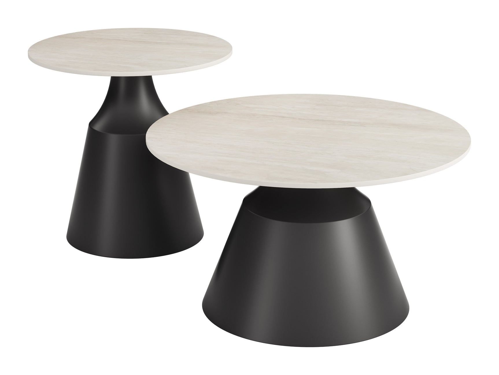 Camella Light Beige & Black Coffee Table Set (2-Piece) - Ornate Home