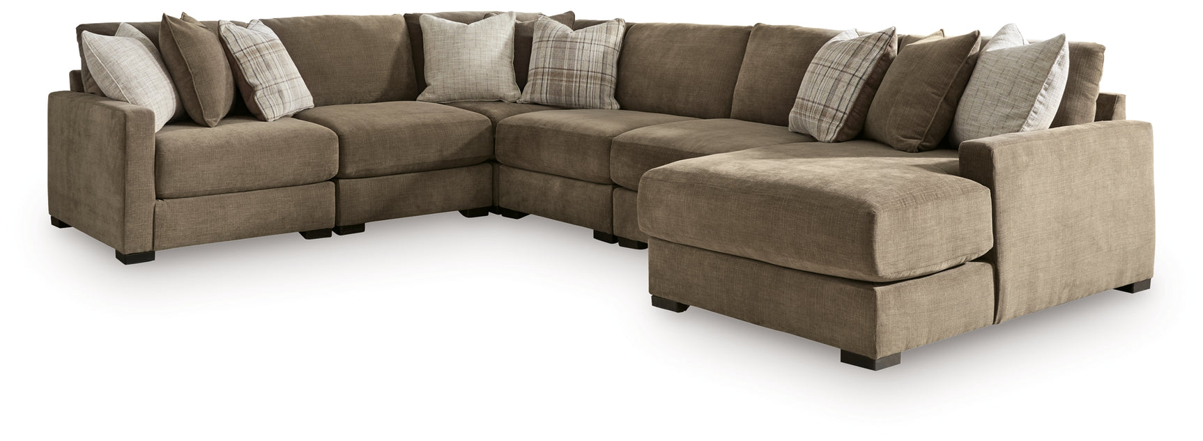 Camellia-Court Coffee 6-Piece Sectional with Chaise (Online Special Price) - Ornate Home