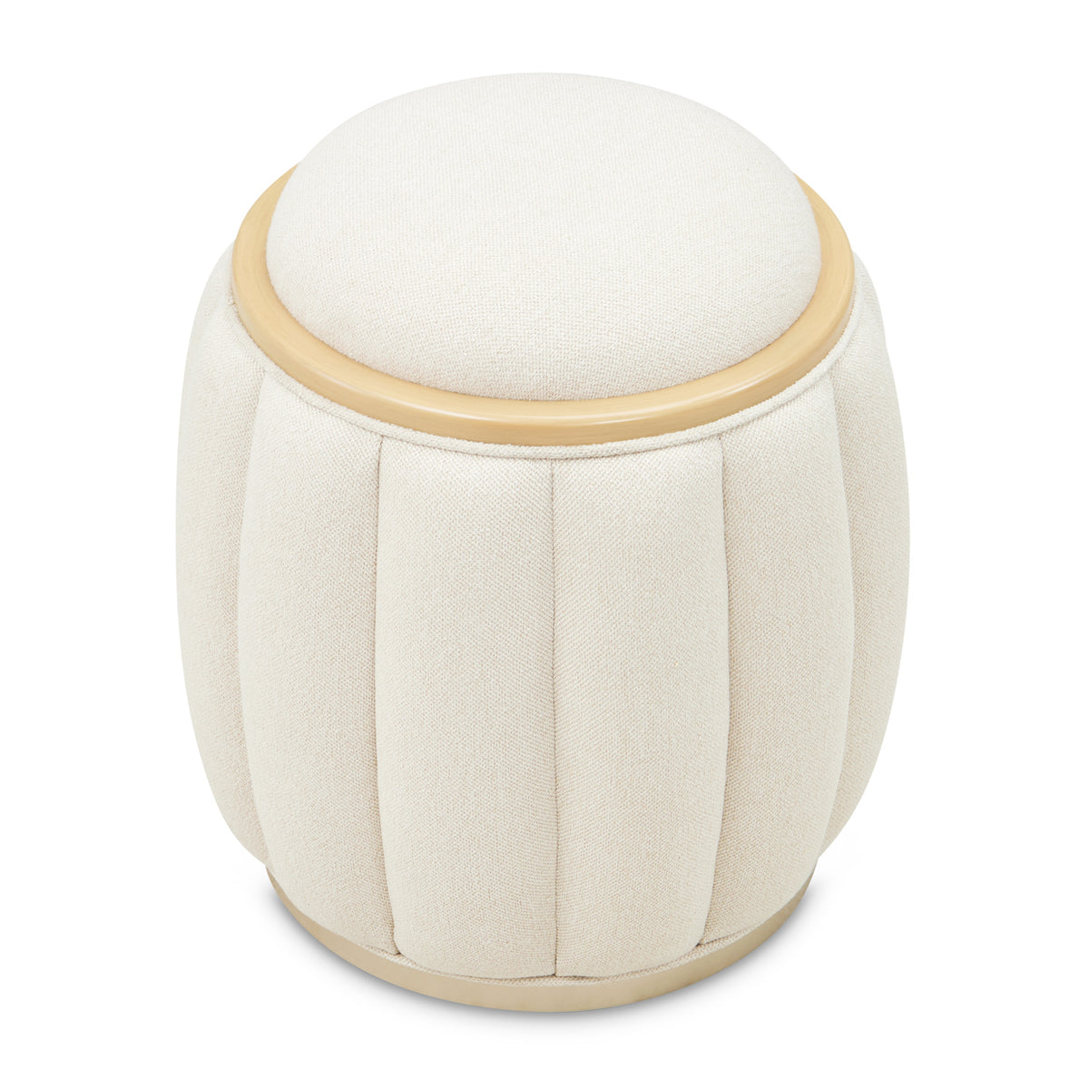 Camellia Field Caramel/Cornsilk Round Bench