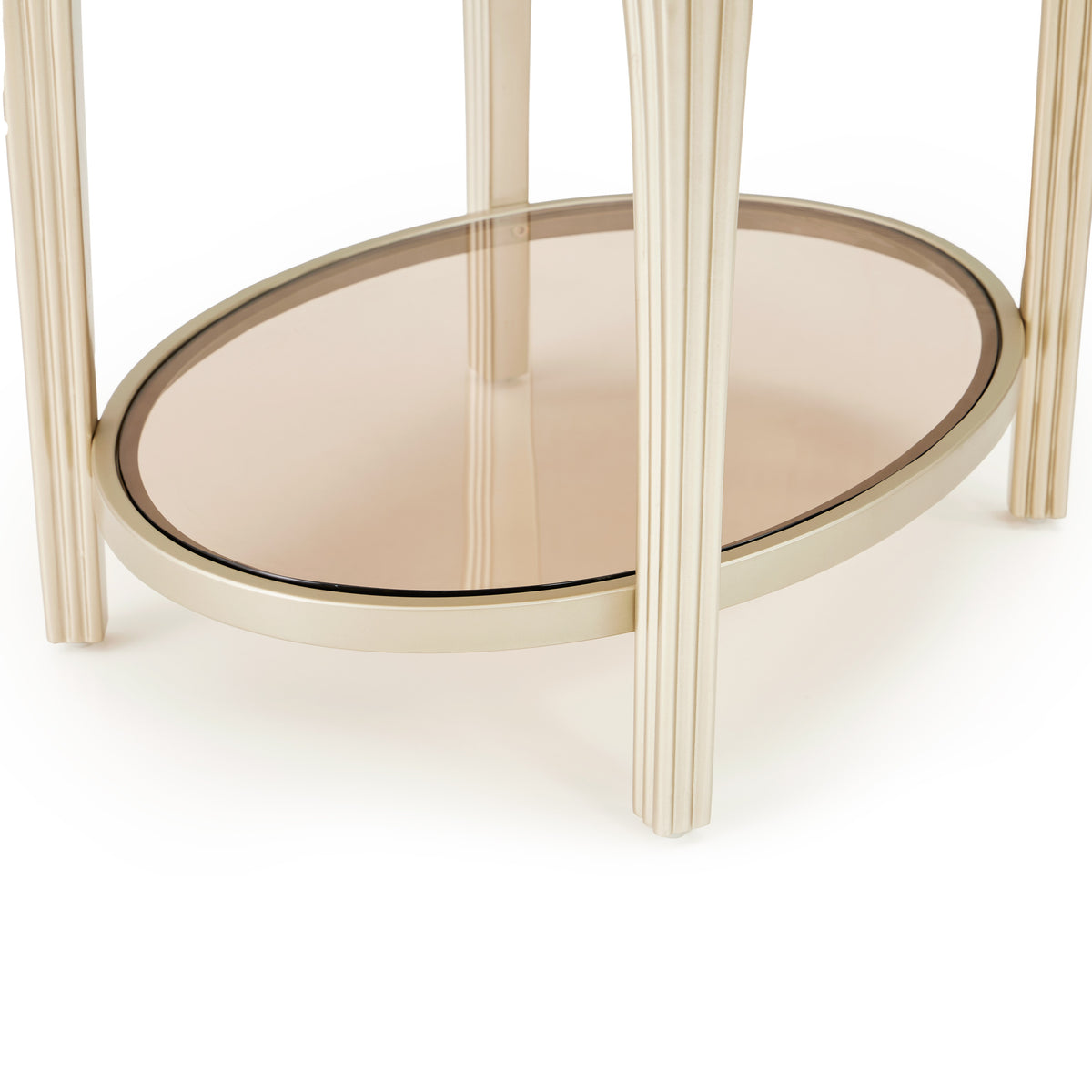 Camellia Field Caramel Oval End Table with Drawer