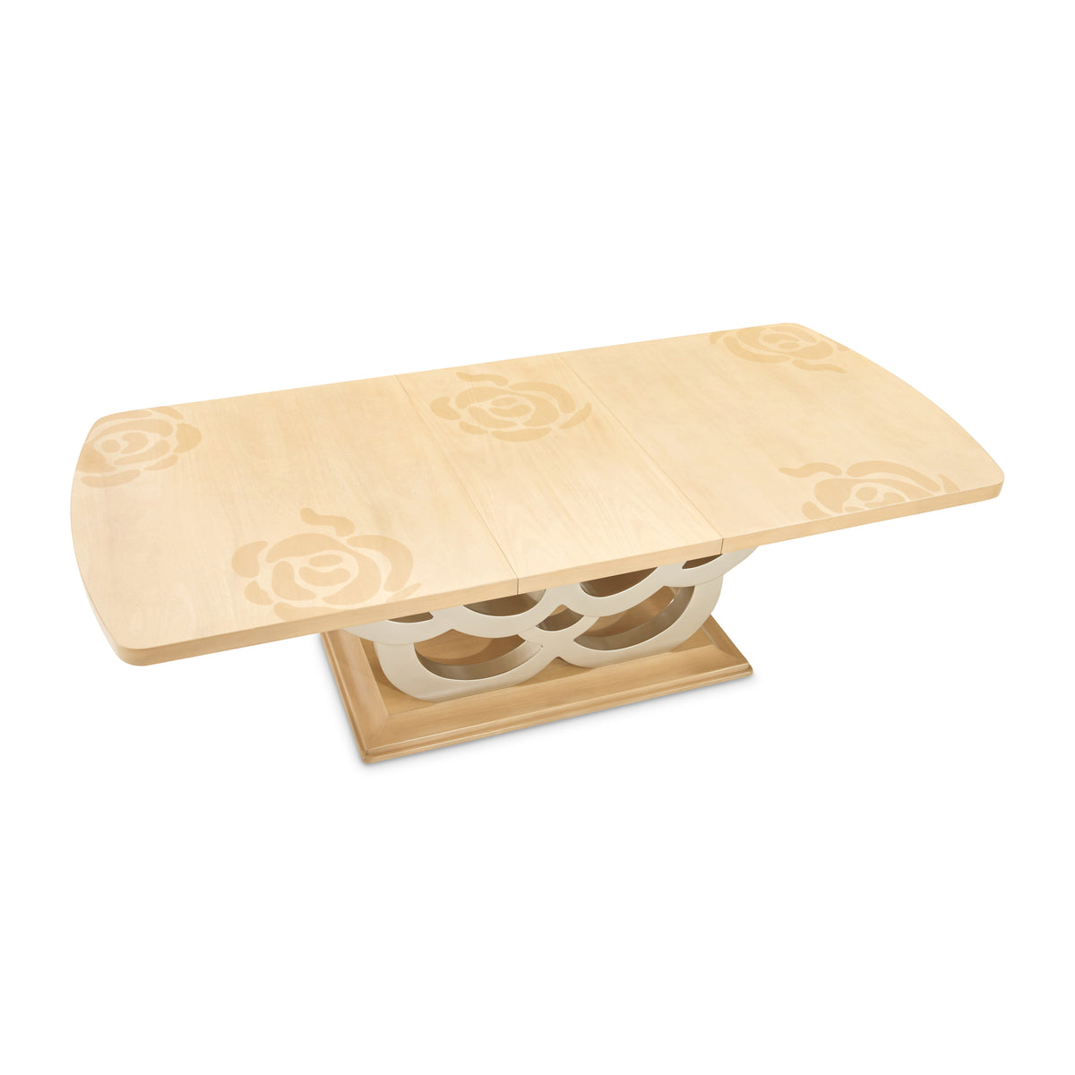 Camellia Field Caramel Rectangular Pedestal Dining Table