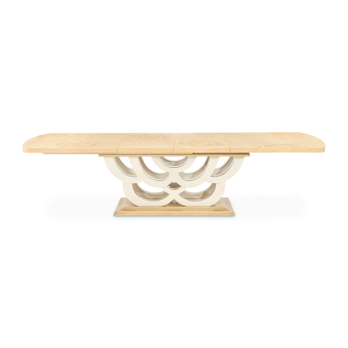 Camellia Field Caramel Rectangular Pedestal Dining Table