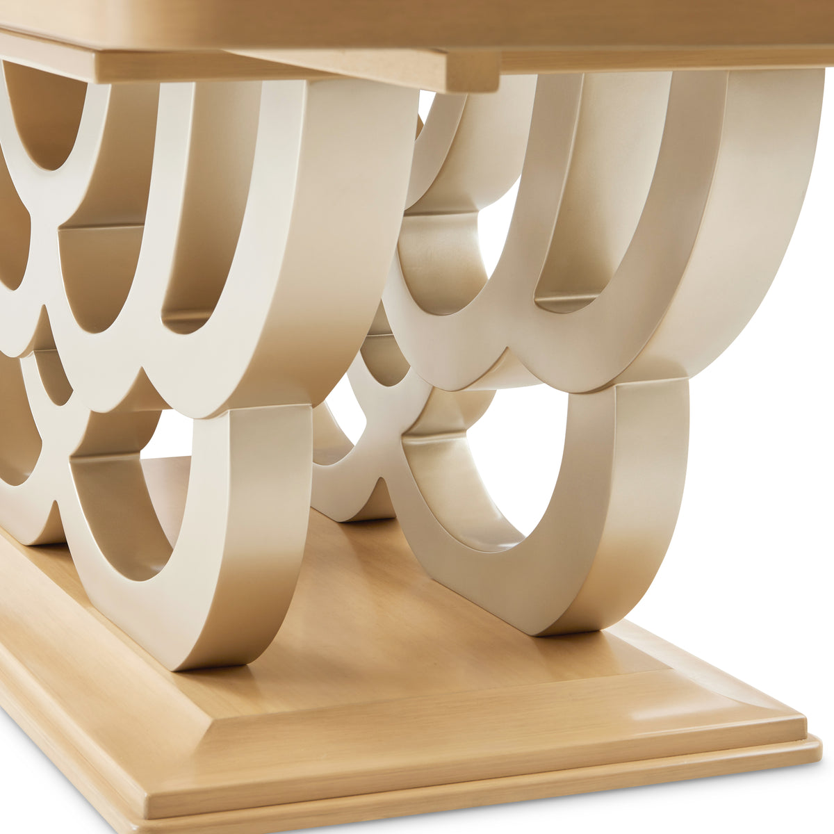 Camellia Field Caramel Rectangular Pedestal Dining Table