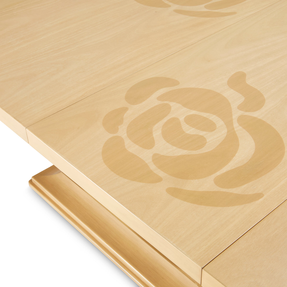 Camellia Field Caramel Rectangular Pedestal Dining Table