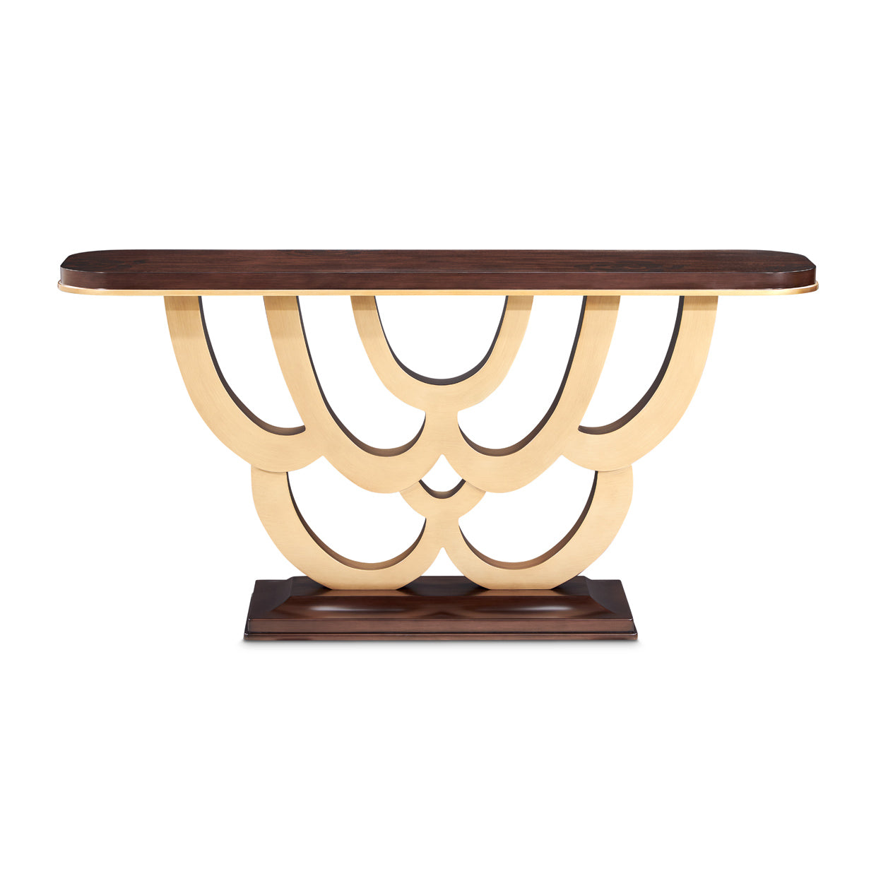 Camellia Field Warm Pecan Console Table - Ornate Home