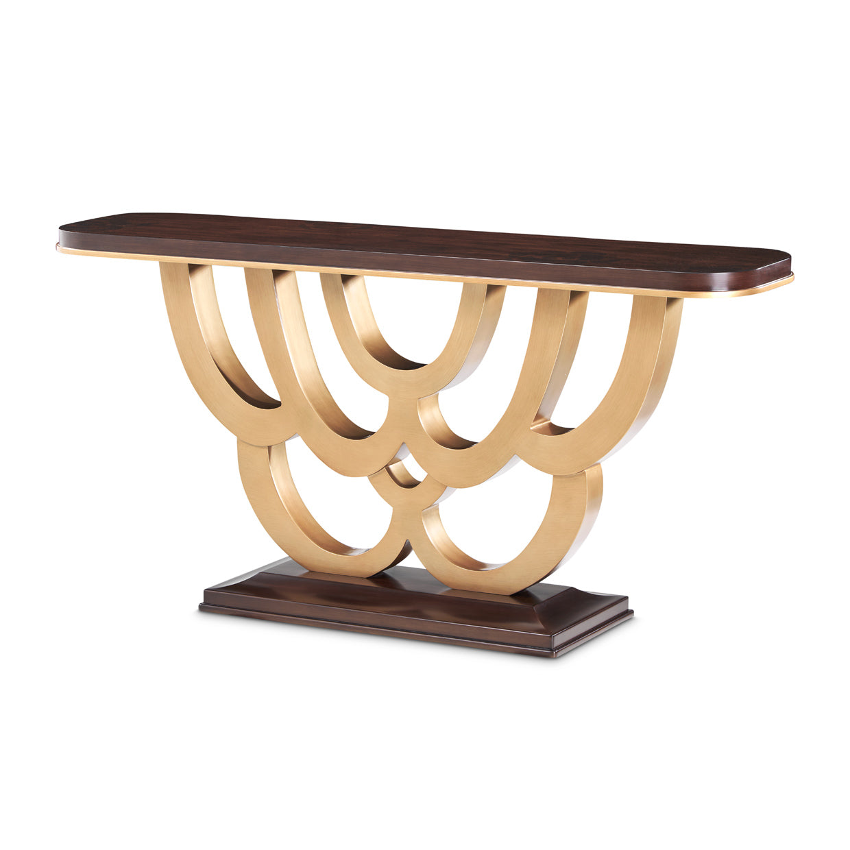Camellia Field Warm Pecan Console Table - Ornate Home