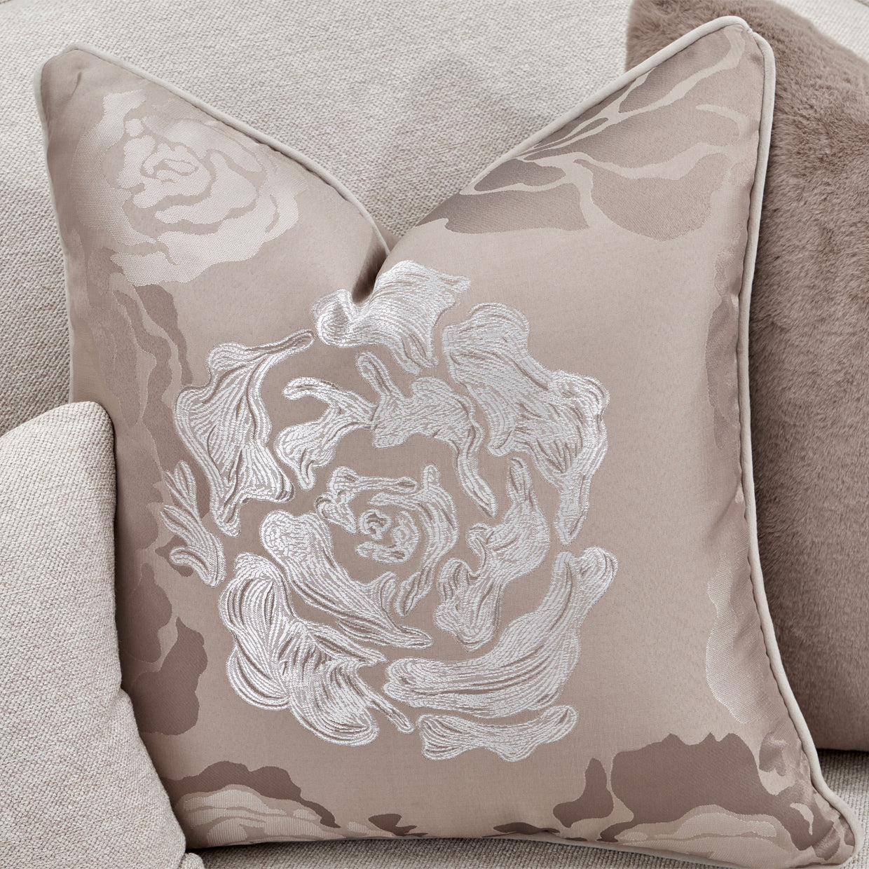 Camellia Field Warm Pecan/Linen Chenille Sofa - Ornate Home