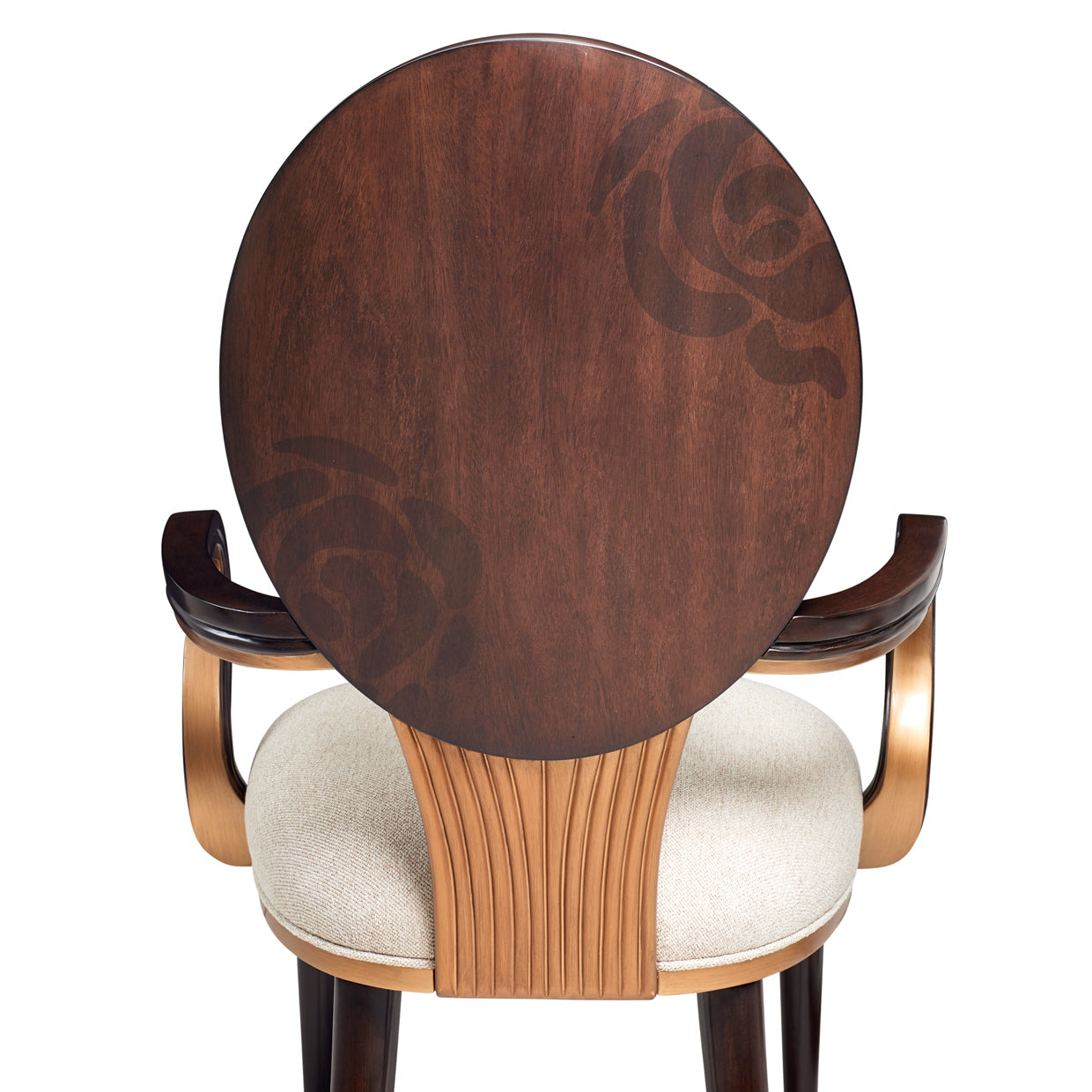 Camellia Field Warm Pecan/Linen Dining Arm Chair (Set of 2) - Ornate Home