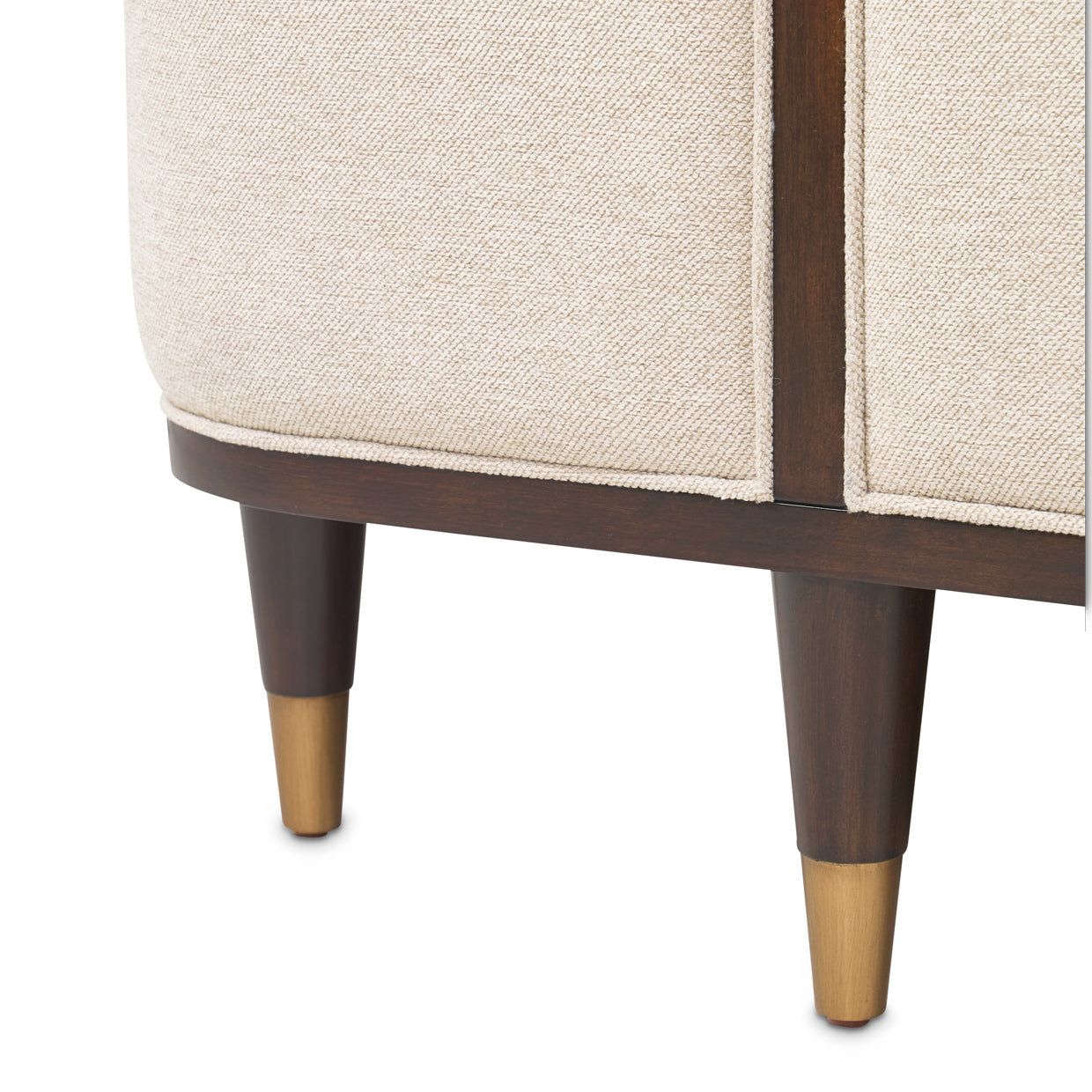 Camellia Field Warm Pecan/Linen Upholstered Bed - Ornate Home