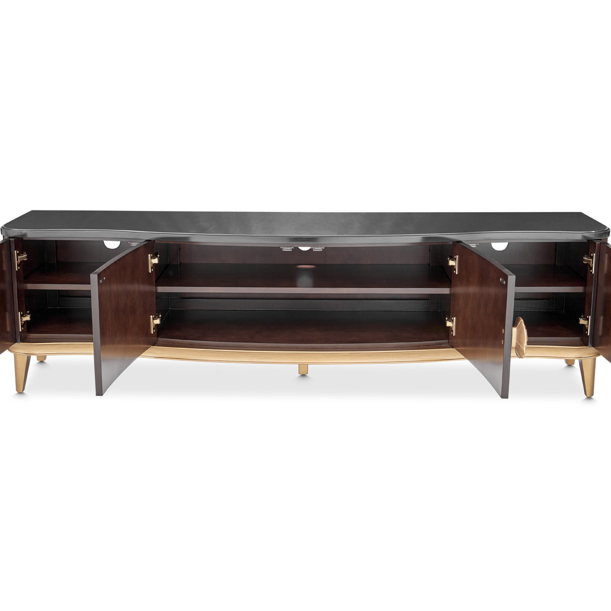 Camellia Field Warm Pecan Media Cabinet - Ornate Home