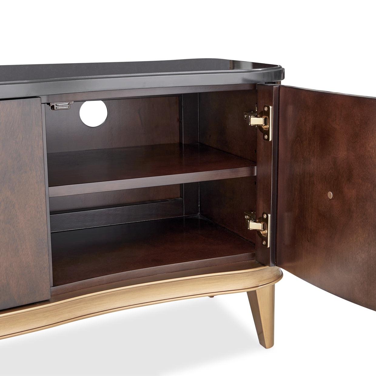 Camellia Field Warm Pecan Media Cabinet - Ornate Home