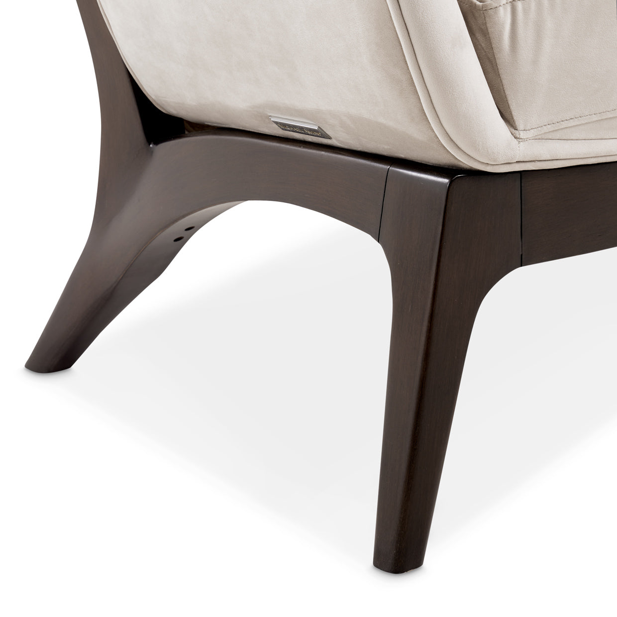 Camellia Field Warm Pecan/Porcini Velvet Accent Chair - Ornate Home