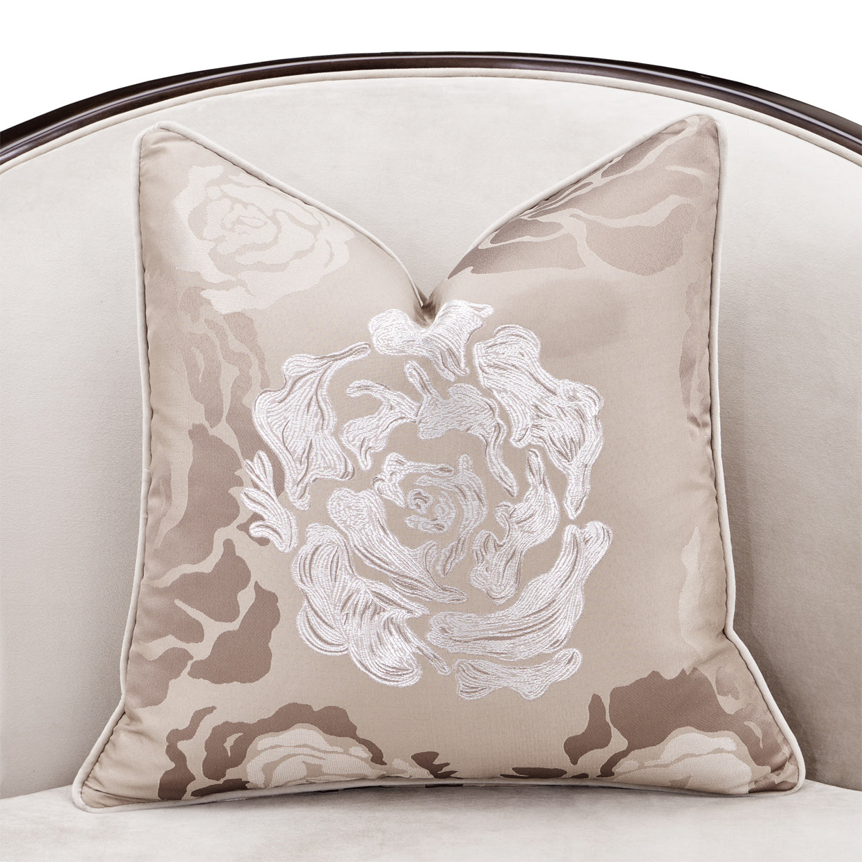 Camellia Field Warm Pecan/Porcini Velvet Matching Chair - Ornate Home
