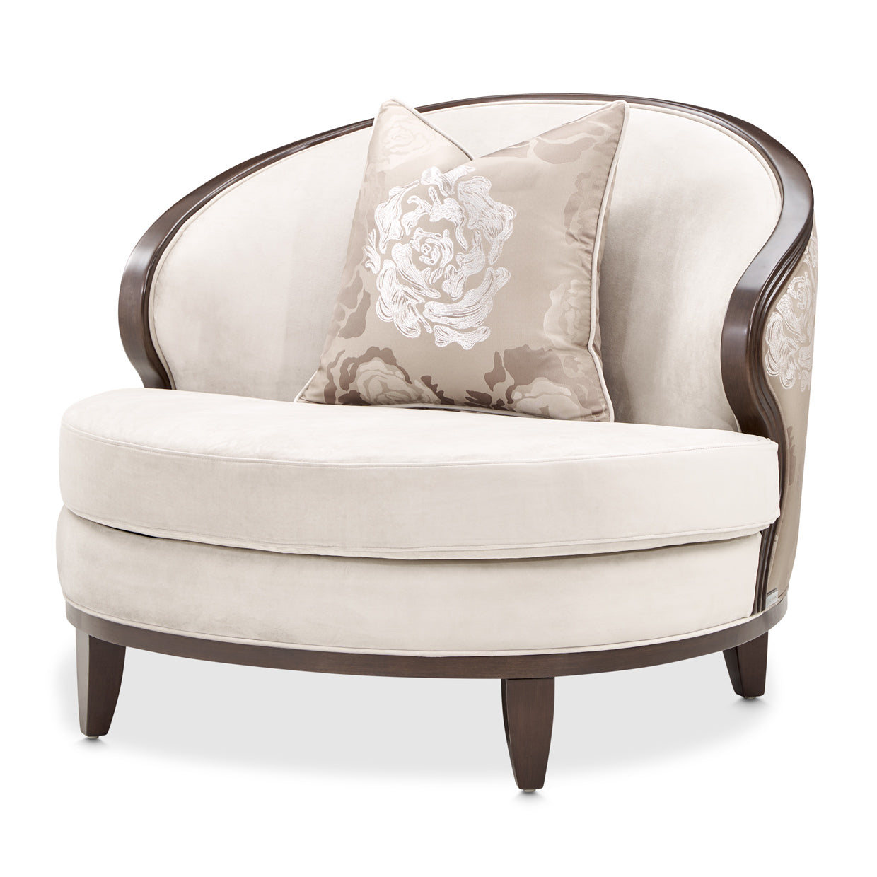 Camellia Field Warm Pecan/Porcini Velvet Matching Chair - Ornate Home
