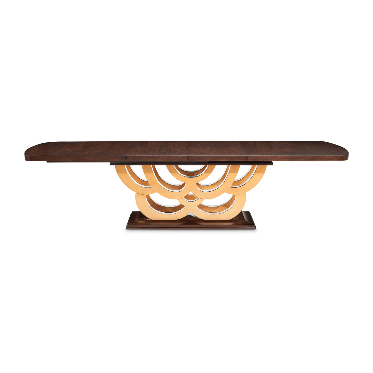 Camellia Field Warm Pecan Rectangular Pedestal Dining Table - Ornate Home
