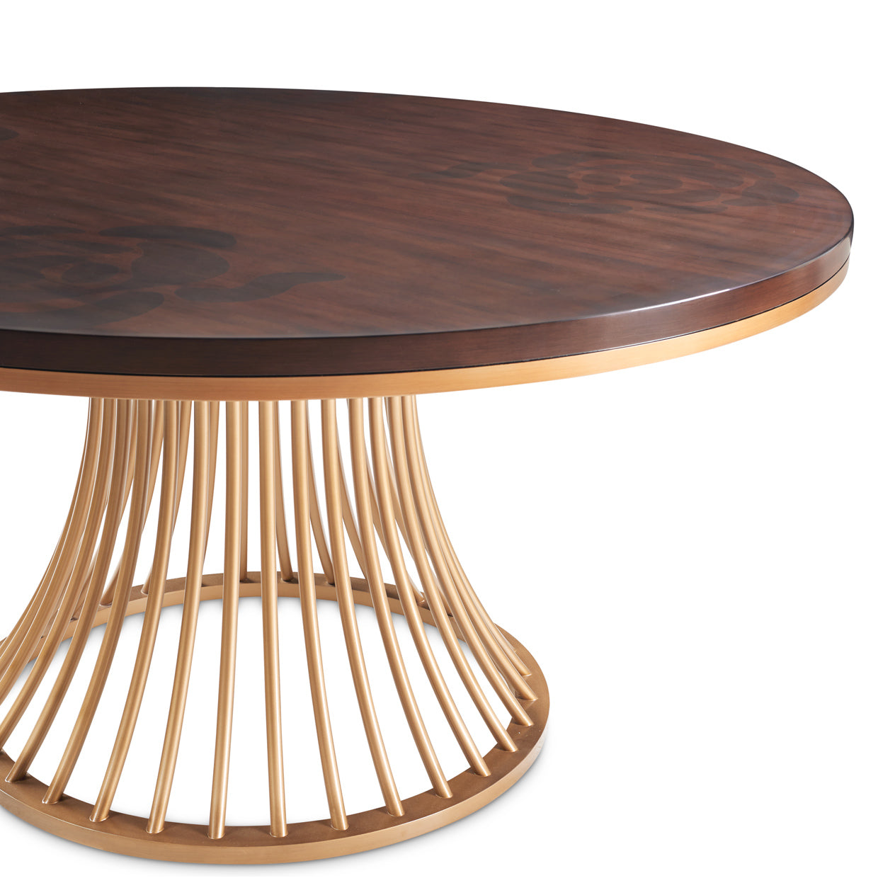 Camellia Field Warm Pecan Round Dining Table - Ornate Home