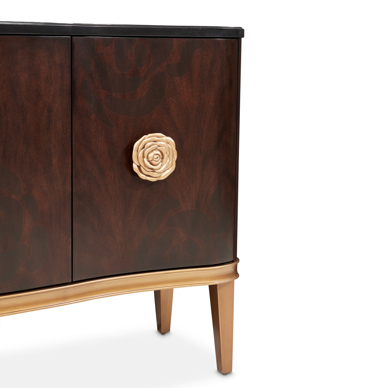 Camellia Field Warm Pecan Sideboard with Mirror - Ornate Home