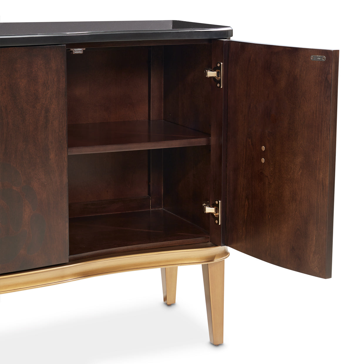 Camellia Field Warm Pecan Sideboard with Mirror - Ornate Home