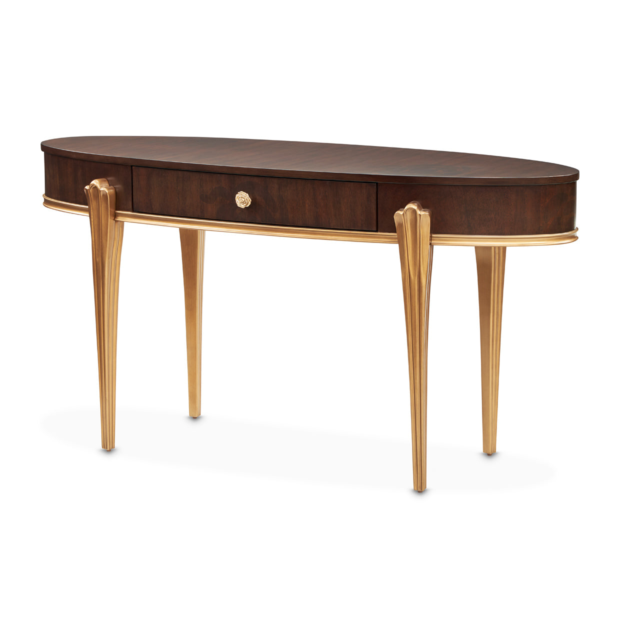 Camellia Field Warm Pecan Vanity Desk - Ornate Home
