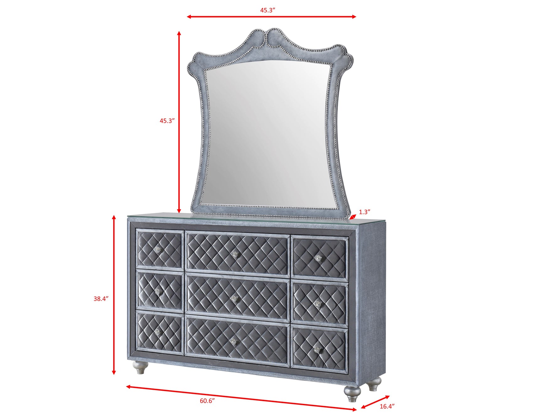 Cameo Gray Upholstered Panel Bedroom Set - Ornate Home