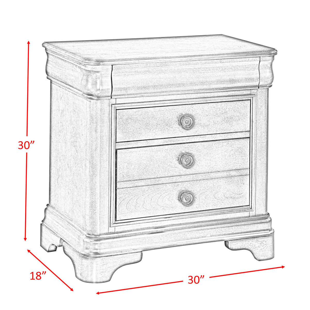 Cameron 3-Piece Cherry Queen Sleigh Bedroom Set