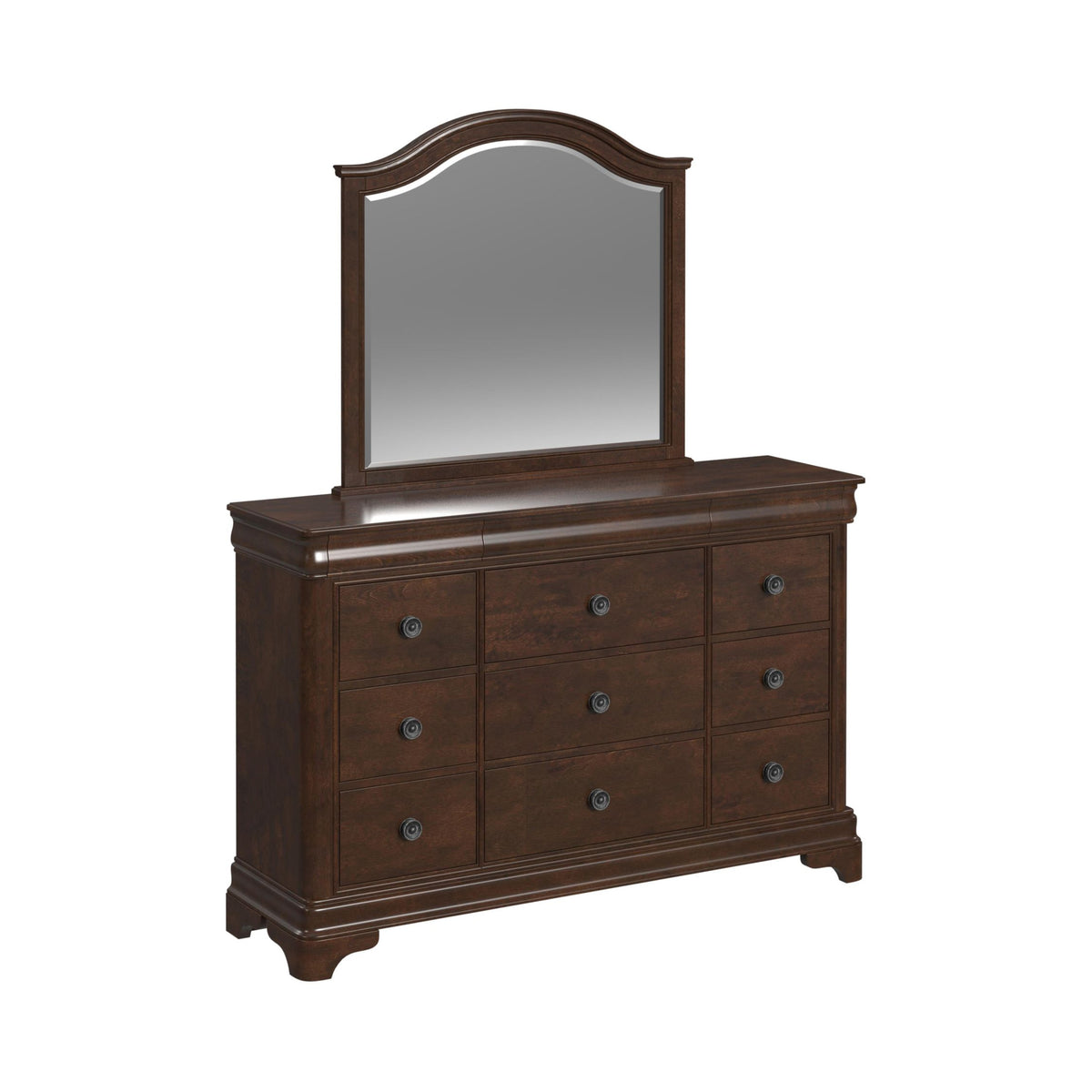 Cameron 4-Piece Cherry Queen Sleigh Bedroom Set - Ornate Home