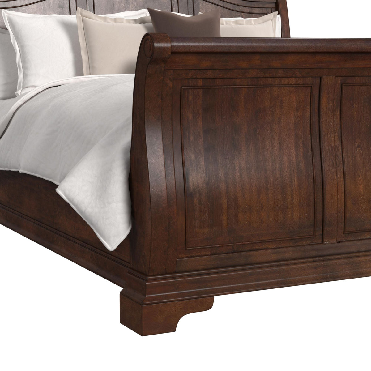 Cameron 4-Piece Cherry Queen Sleigh Bedroom Set - Ornate Home