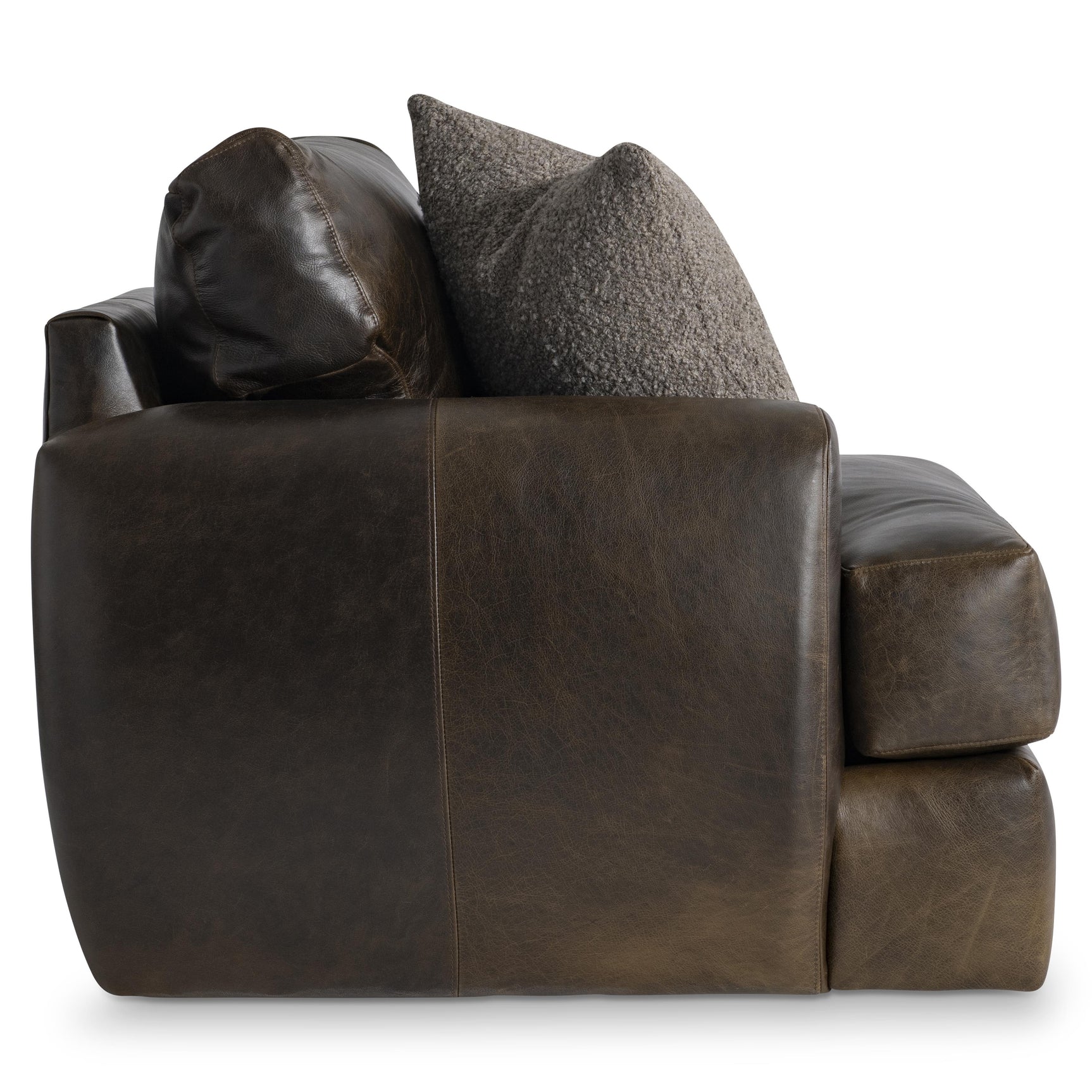 Cameron Brown Leather Swivel Chair - Ornate Home