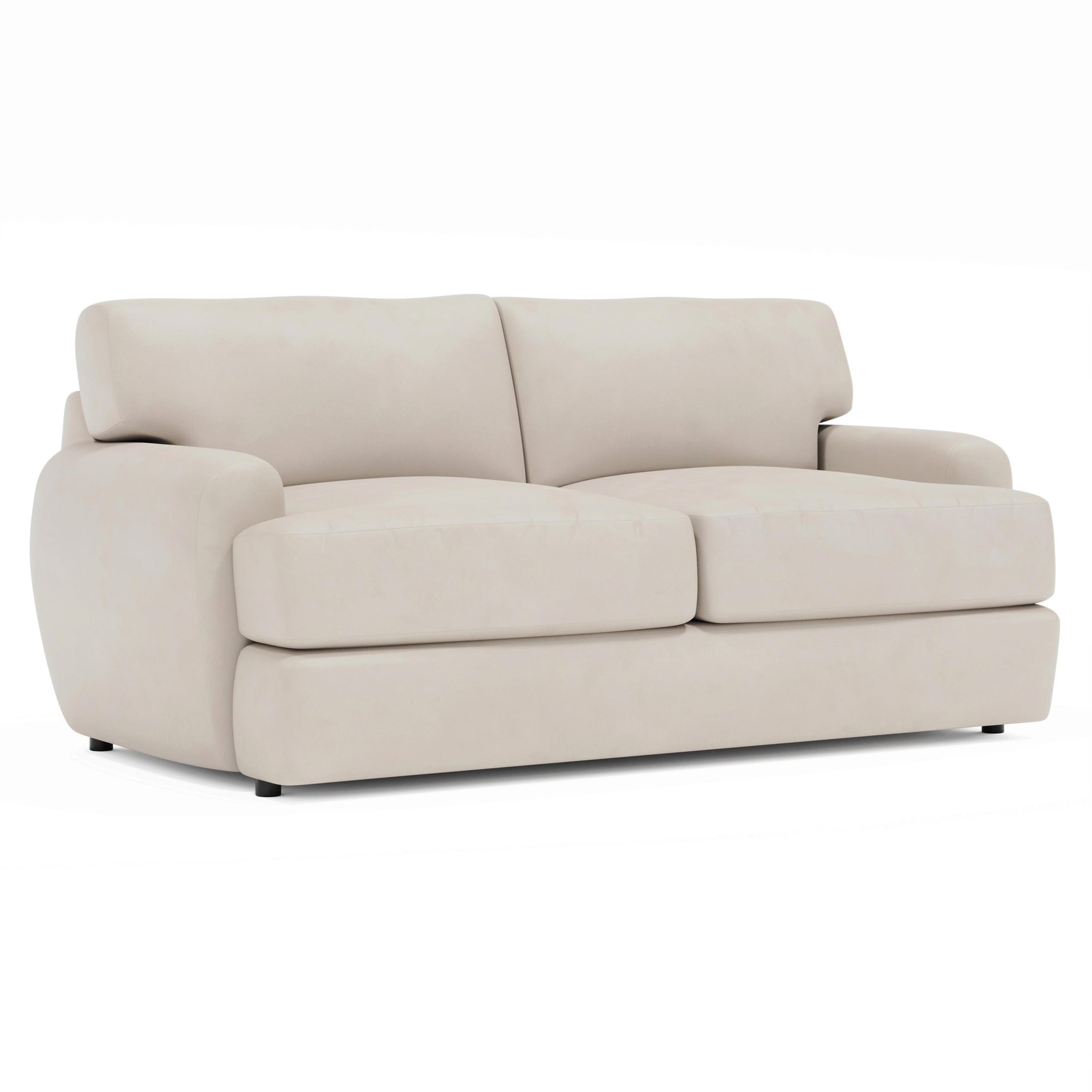 Cameron White/Cream Leather Loveseat - Ornate Home