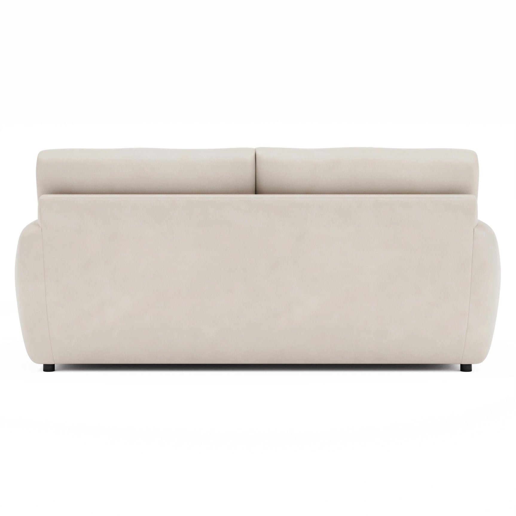 Cameron White/Cream Leather Loveseat - Ornate Home